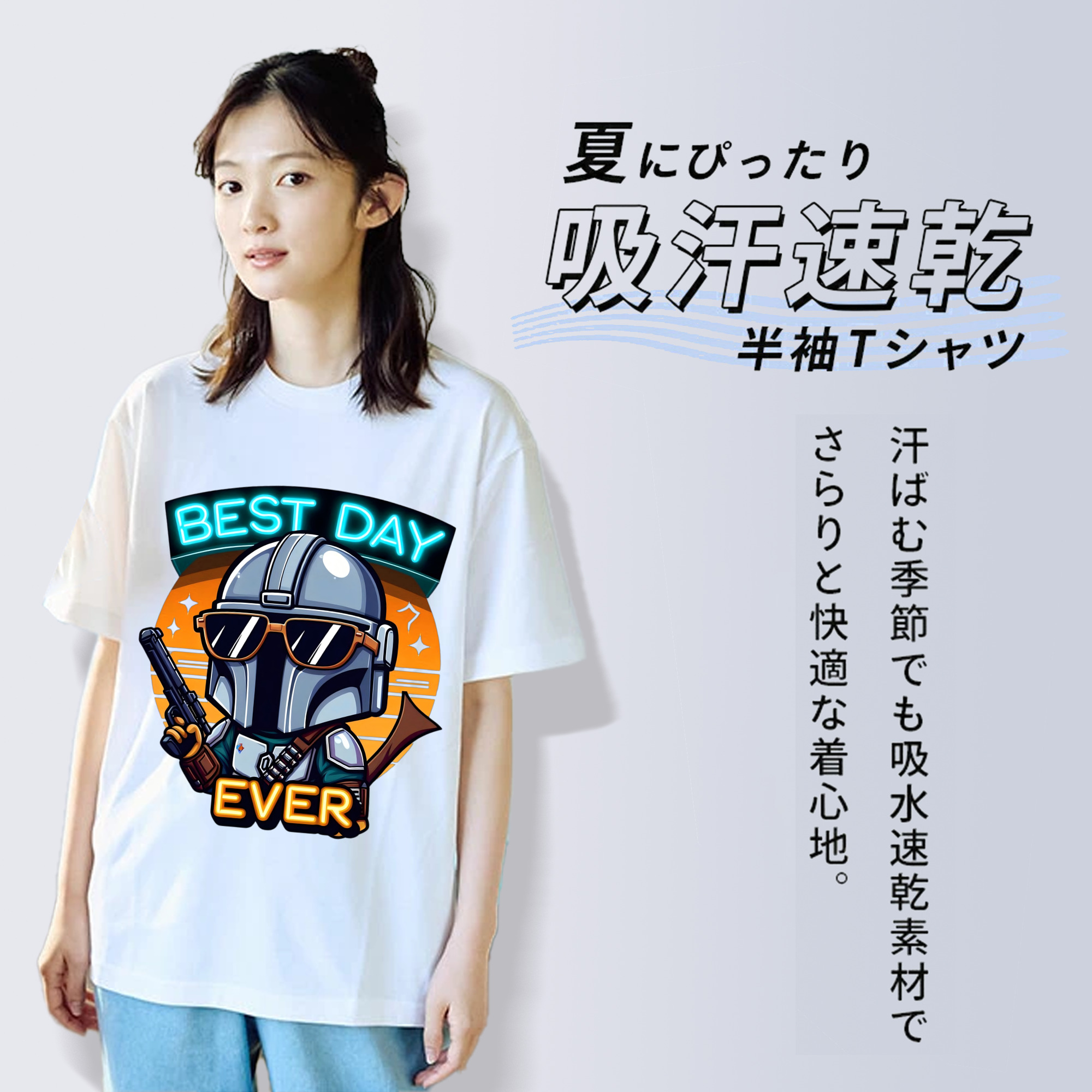 スター・ウォーズ Star Wars レディースカジュアルプリントTシャツ（綿100％）