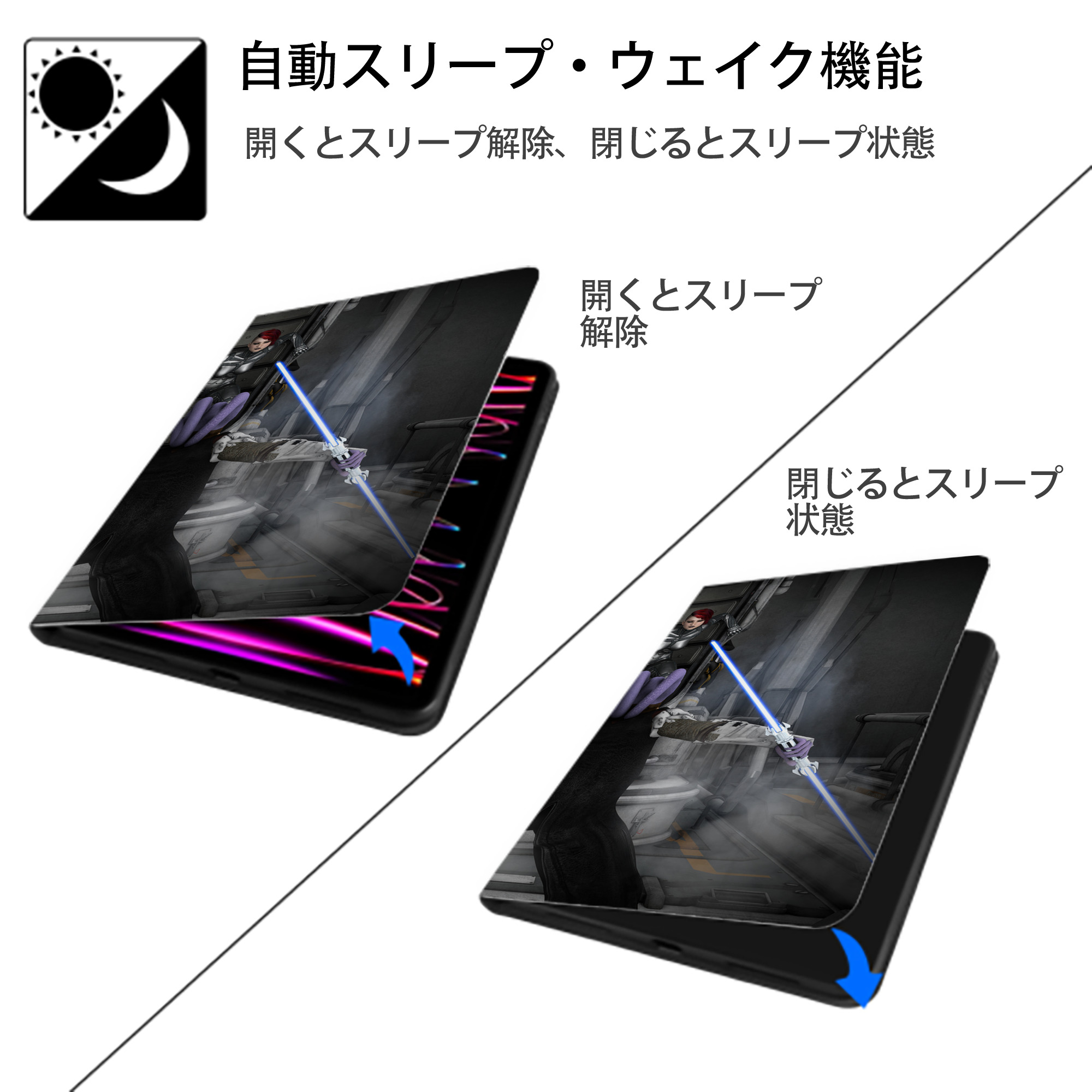 スター・ウォーズ Star Wars IPad ケース ブック型 PUレザー TPU 耐衝撃 軽量 薄型 ペン収納なし 全面保護 IPad 各モデル対応