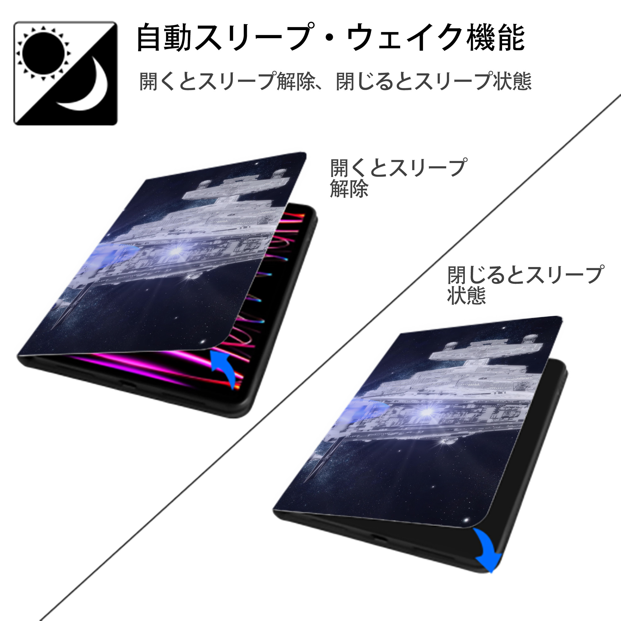 スター・ウォーズ Star Wars IPad ケース ブック型 PUレザー TPU 耐衝撃 軽量 薄型 ペン収納なし 全面保護 IPad 各モデル対応