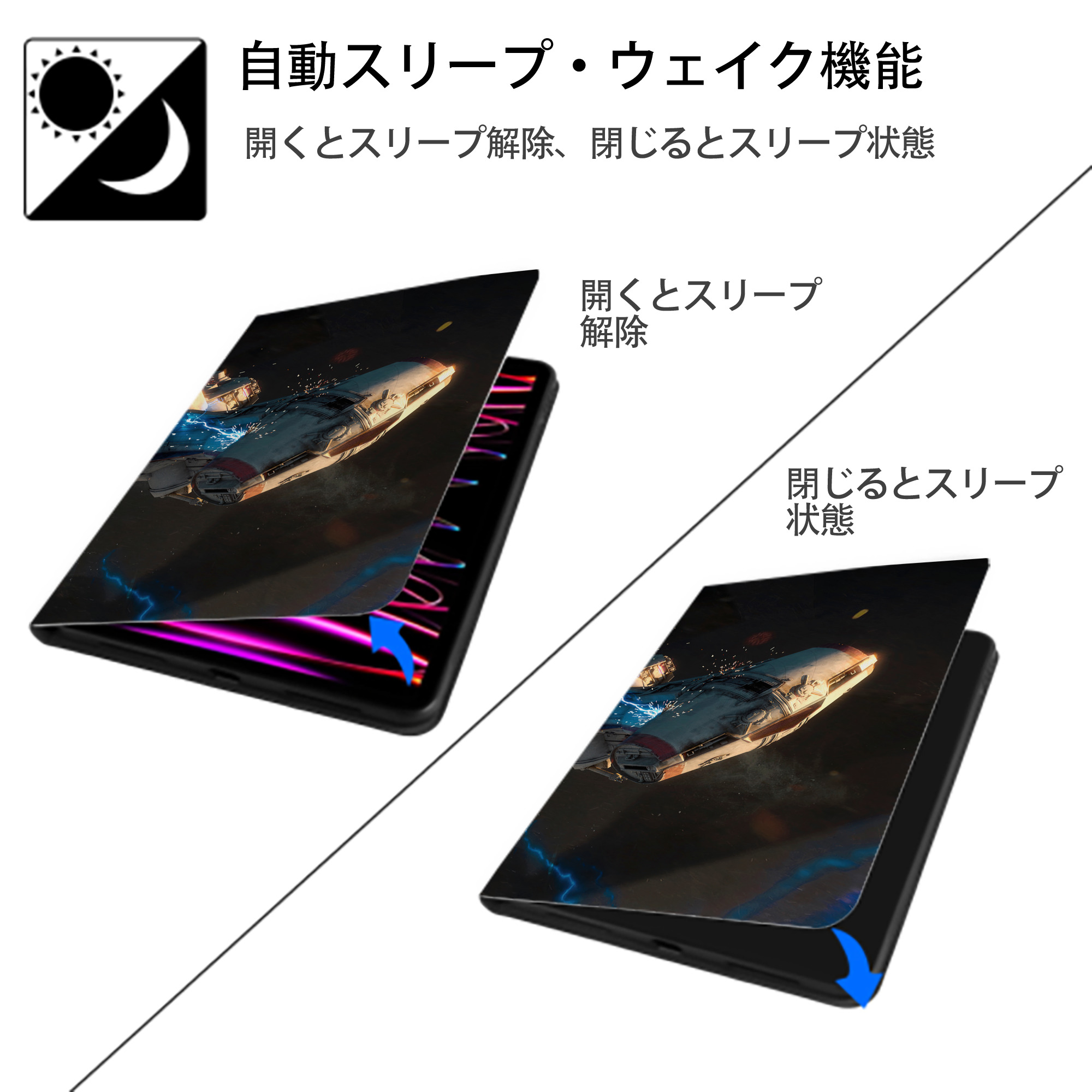 スター・ウォーズ Star Wars IPad ケース ブック型 PUレザー TPU 耐衝撃 軽量 薄型 ペン収納なし 全面保護 IPad 各モデル対応