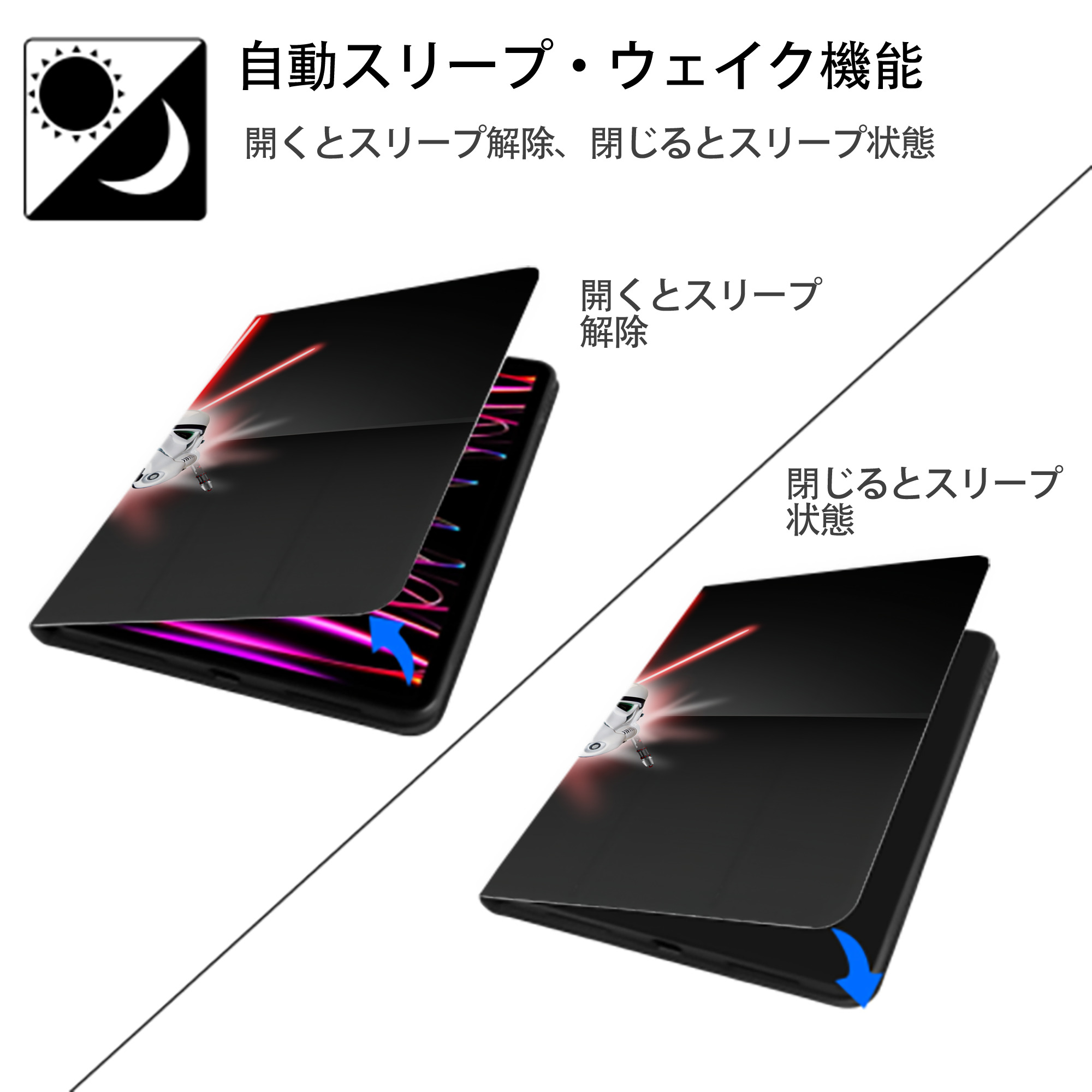 スター・ウォーズ Star Wars IPad ケース ブック型 PUレザー TPU 耐衝撃 軽量 薄型 ペン収納なし 全面保護 IPad 各モデル対応