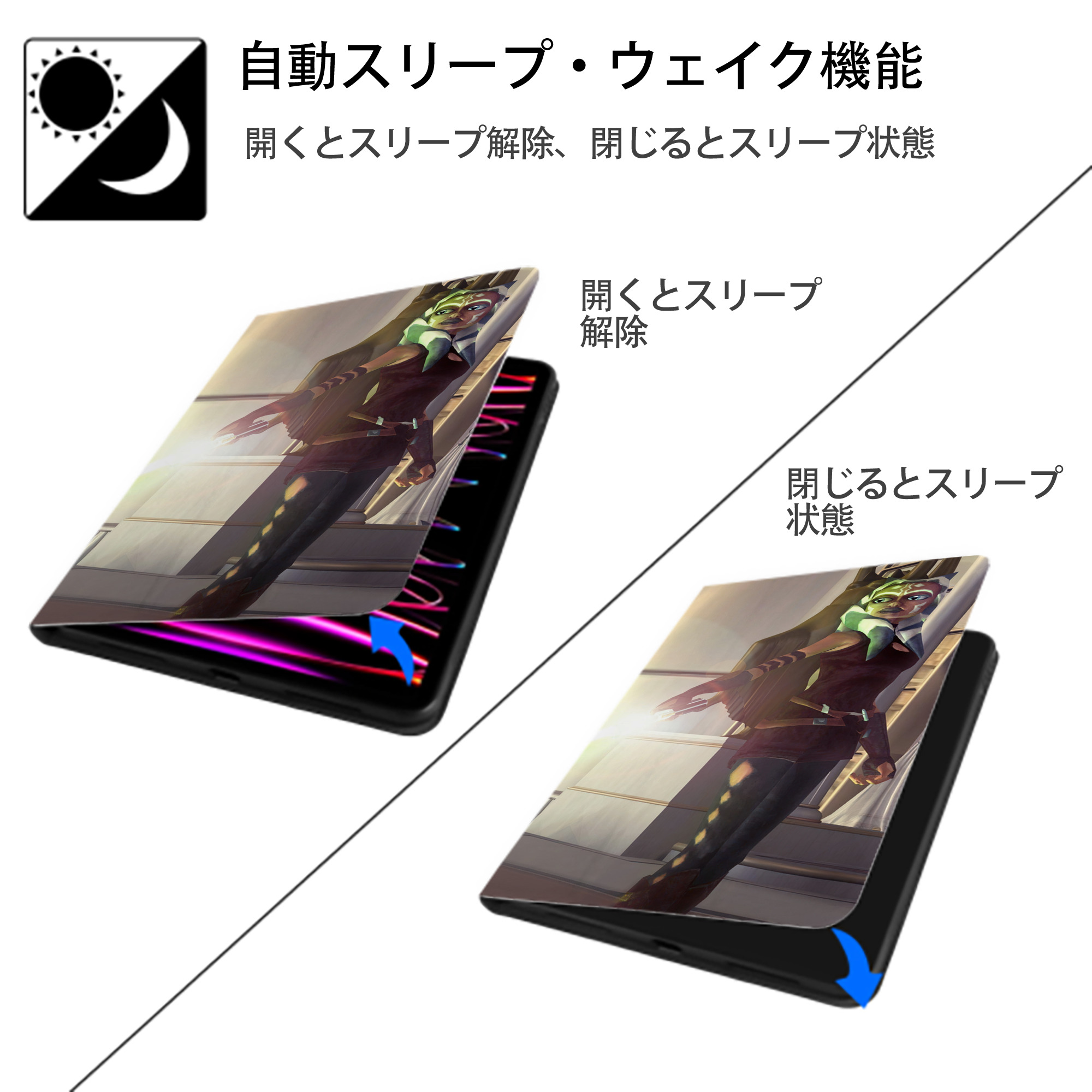 スター・ウォーズ Star Wars IPad ケース ブック型 PUレザー TPU 耐衝撃 軽量 薄型 ペン収納なし 全面保護 IPad 各モデル対応