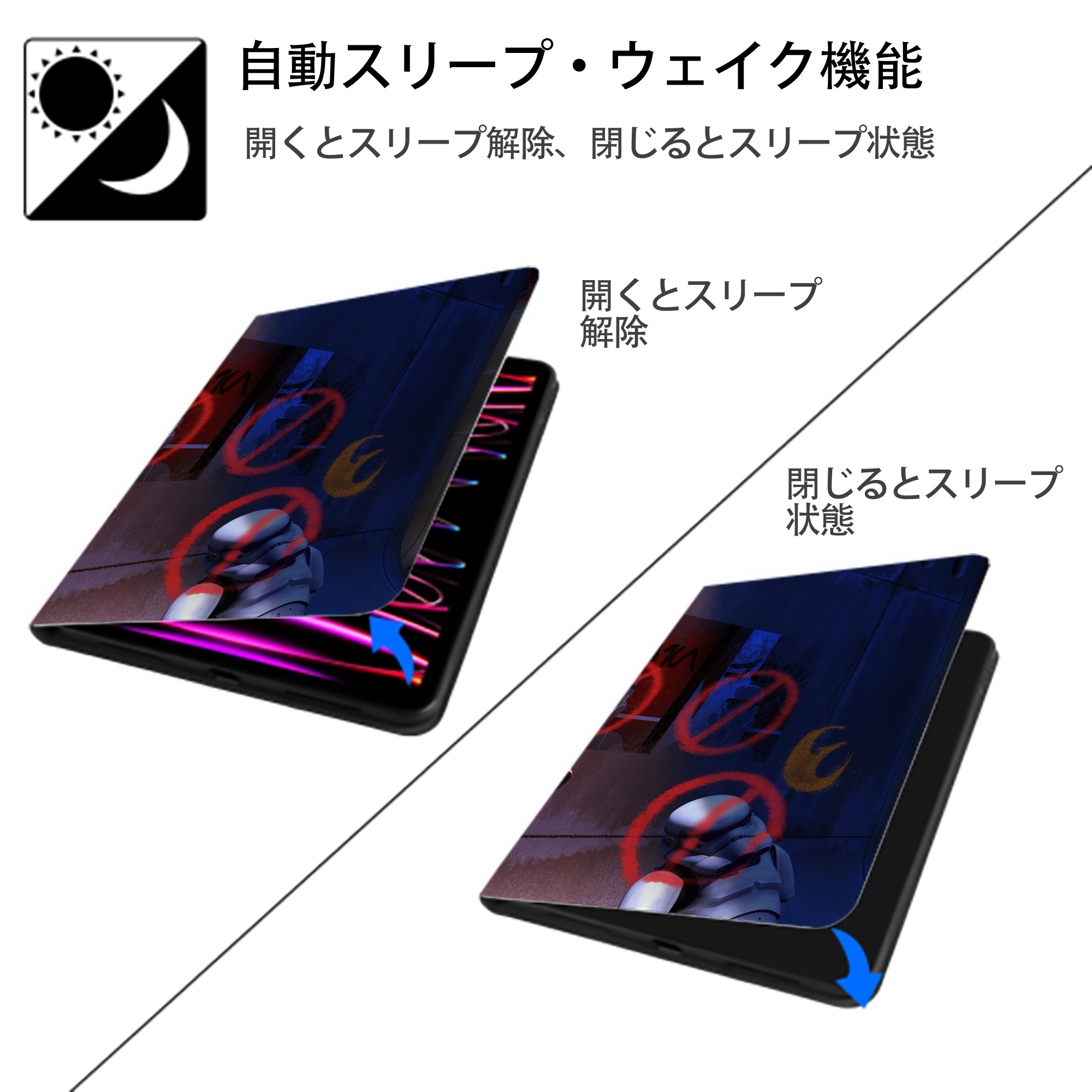 スター・ウォーズ Star Wars IPad ケース ブック型 PUレザー TPU 耐衝撃 軽量 薄型 ペン収納なし 全面保護 IPad 各モデル対応
