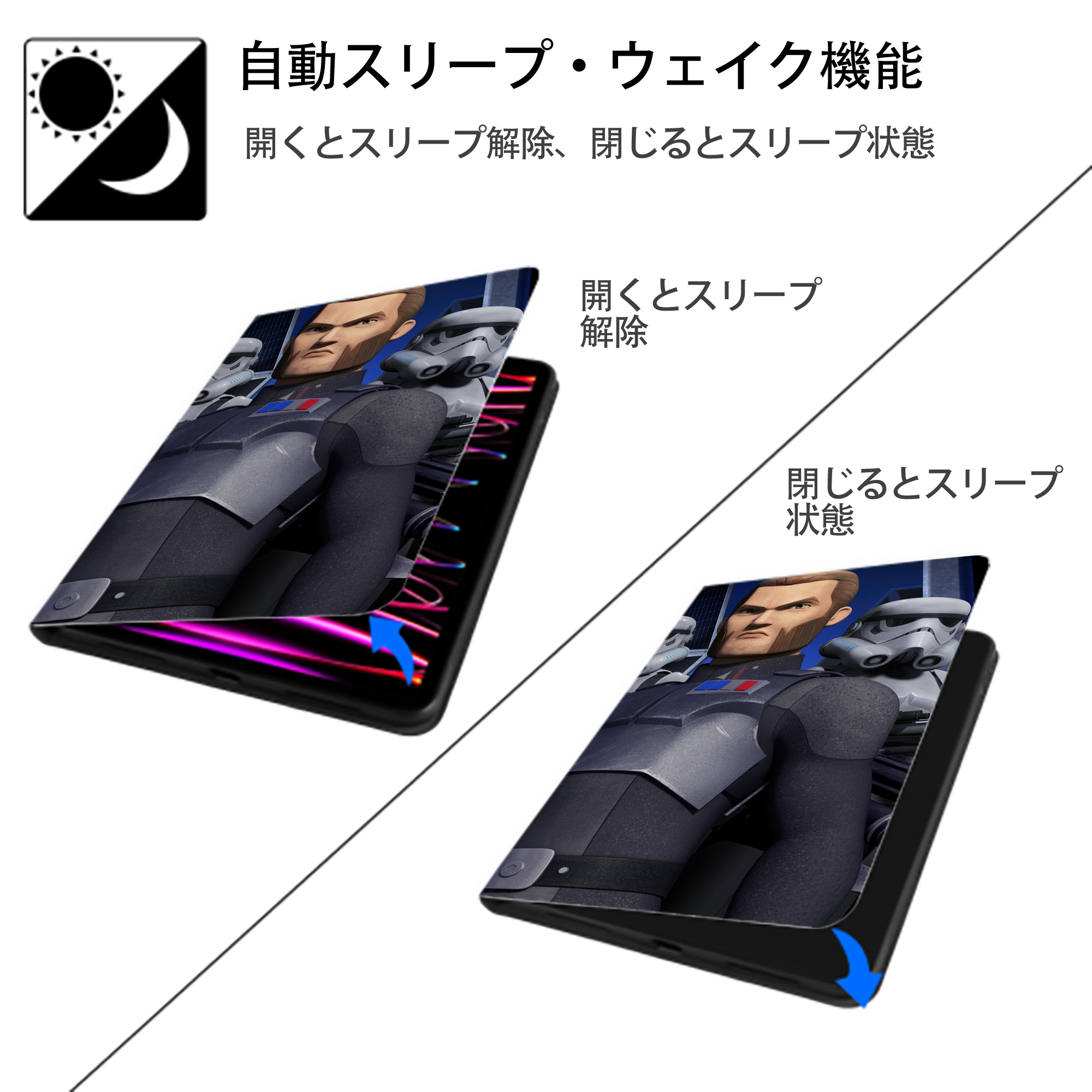 スター・ウォーズ Star Wars IPad ケース ブック型 PUレザー TPU 耐衝撃 軽量 薄型 ペン収納なし 全面保護 IPad 各モデル対応