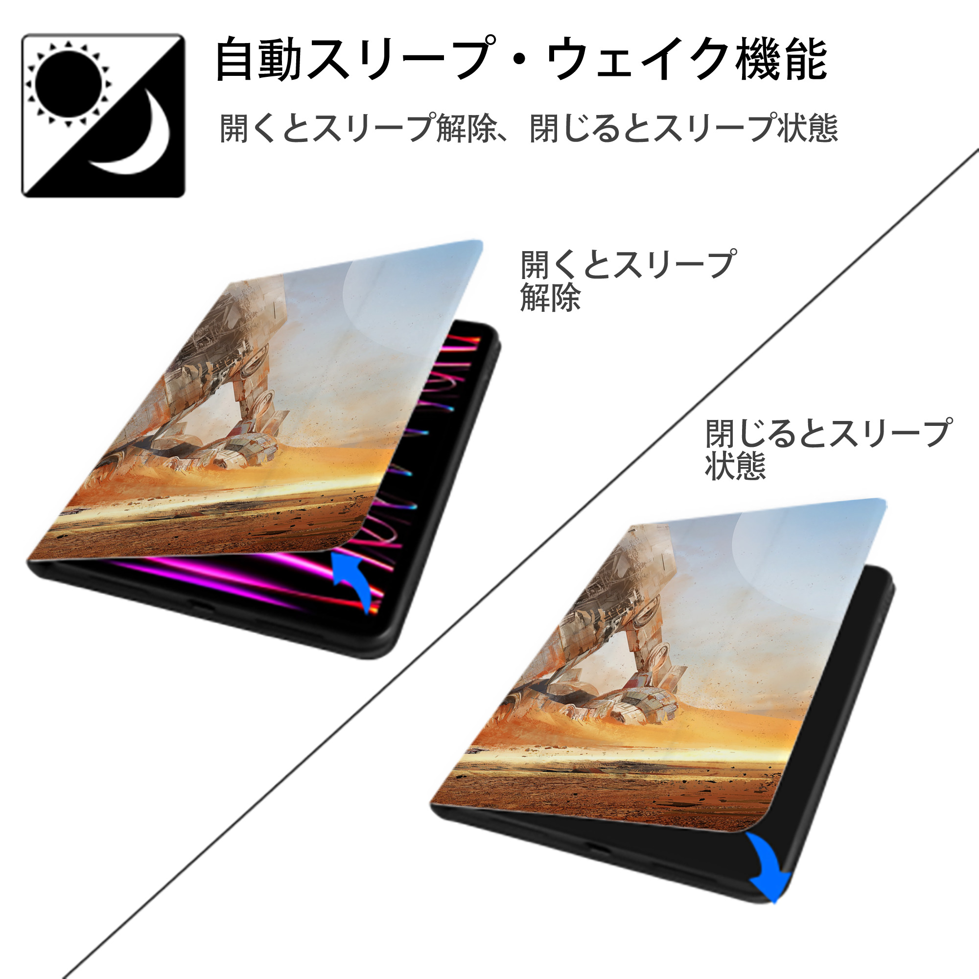 スター・ウォーズ Star Wars IPad ケース ブック型 PUレザー TPU 耐衝撃 軽量 薄型 ペン収納なし 全面保護 IPad 各モデル対応