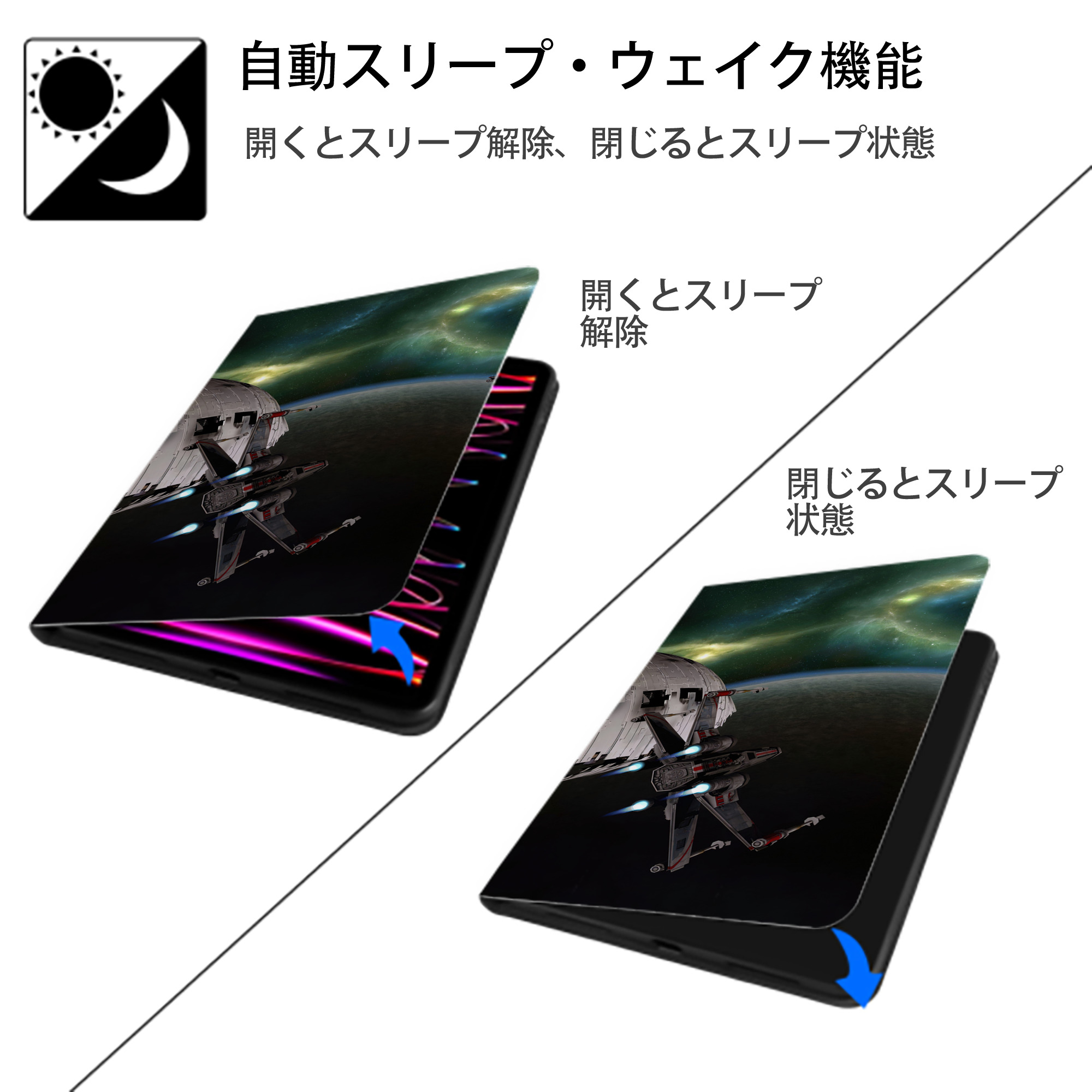 スター・ウォーズ Star Wars IPad ケース ブック型 PUレザー TPU 耐衝撃 軽量 薄型 ペン収納なし 全面保護 IPad 各モデル対応