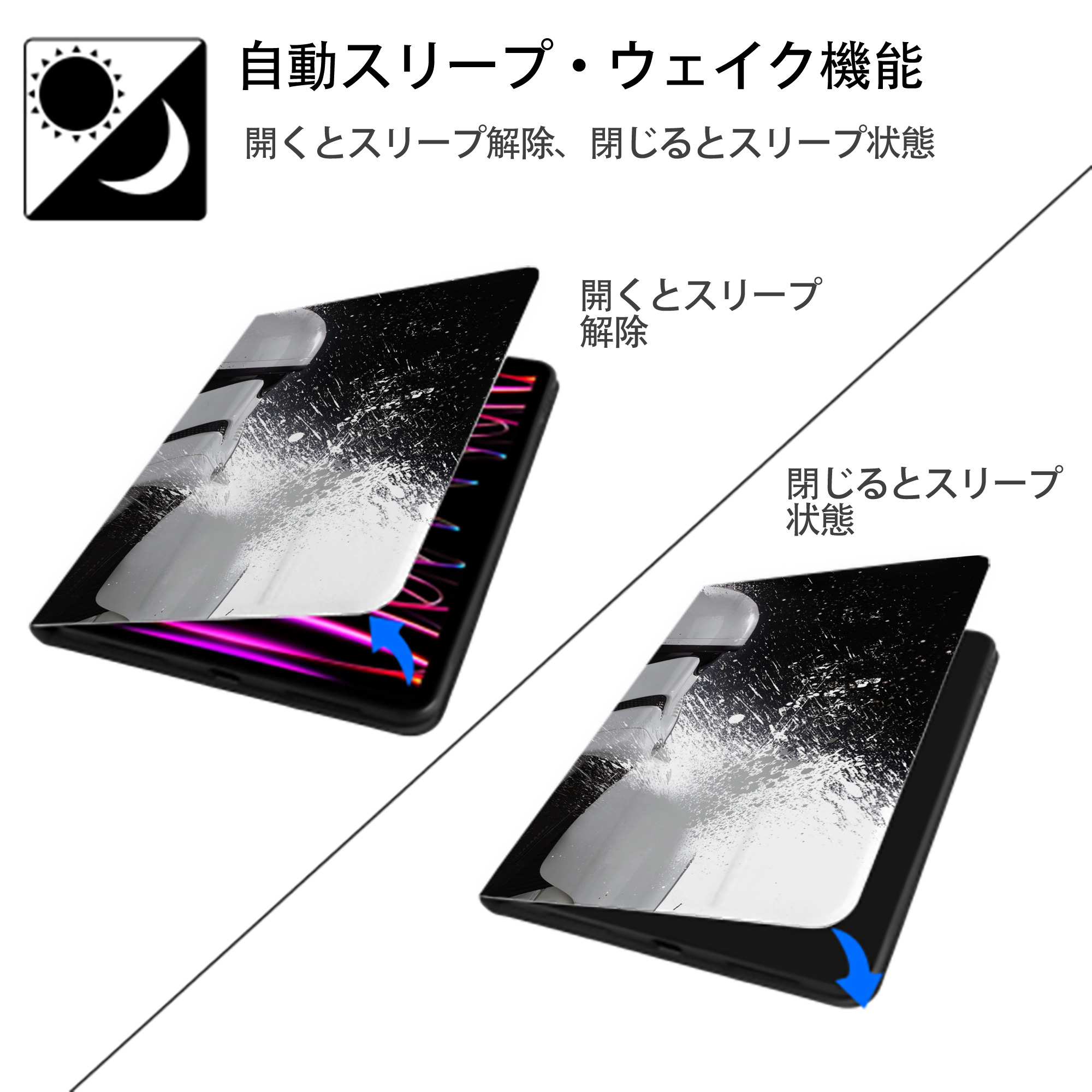 スター・ウォーズ Star Wars IPad ケース ブック型 PUレザー TPU 耐衝撃 軽量 薄型 ペン収納なし 全面保護 IPad 各モデル対応