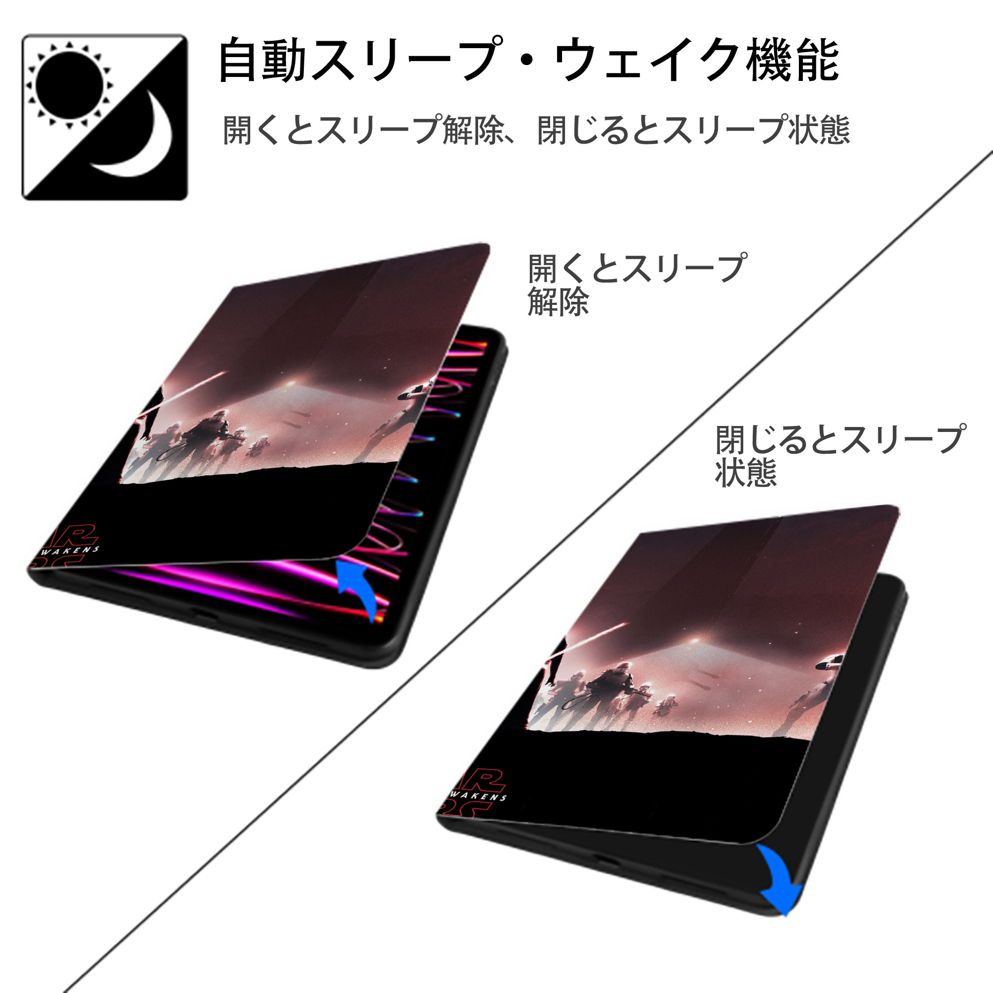 スター・ウォーズ Star Wars IPad ケース ブック型 PUレザー TPU 耐衝撃 軽量 薄型 ペン収納なし 全面保護 IPad 各モデル対応