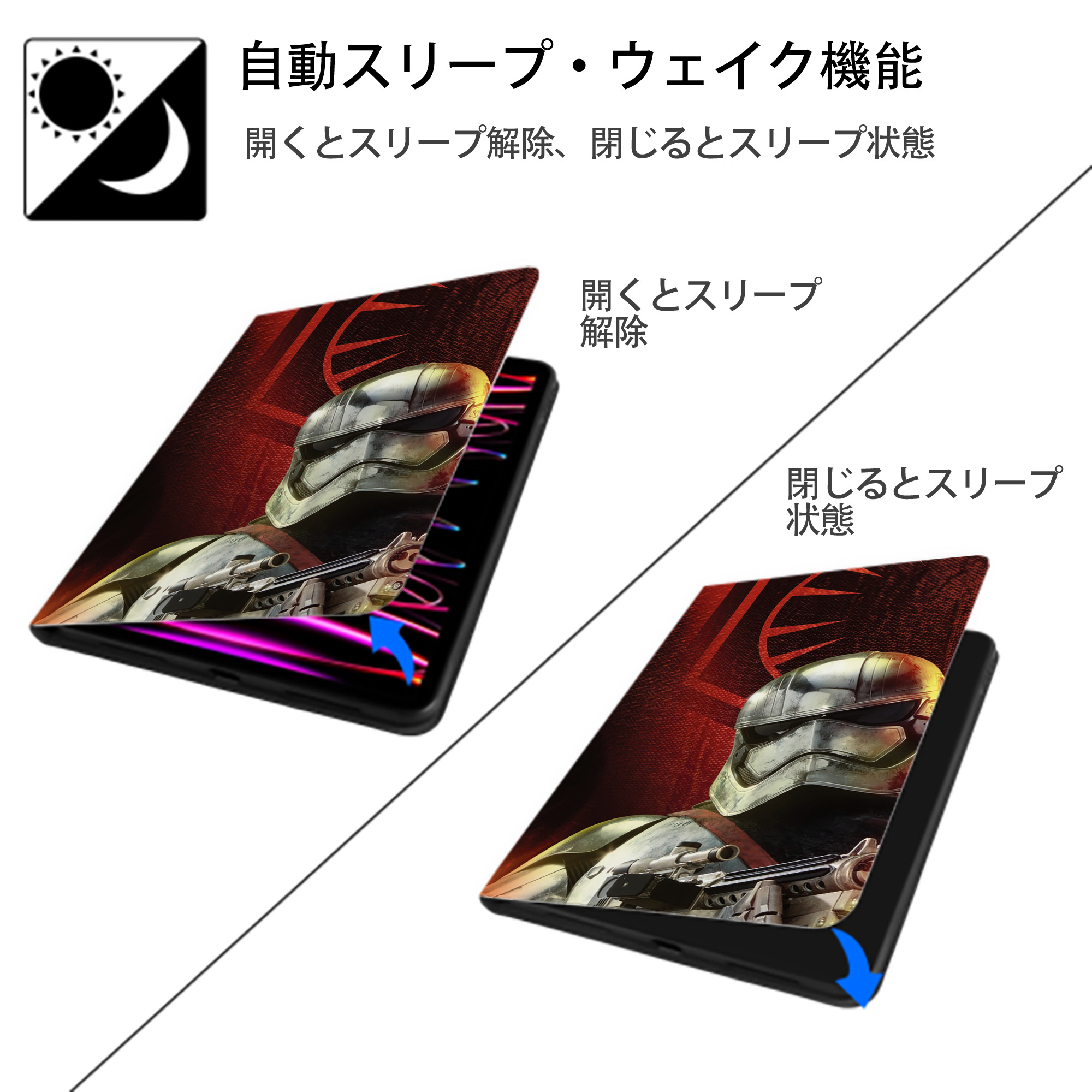 スター・ウォーズ Star Wars IPad ケース ブック型 PUレザー TPU 耐衝撃 軽量 薄型 ペン収納なし 全面保護 IPad 各モデル対応