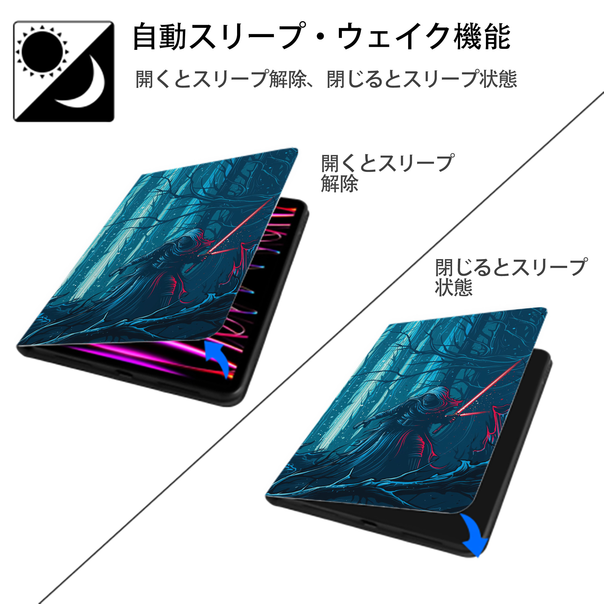 スター・ウォーズ Star Wars IPad ケース ブック型 PUレザー TPU 耐衝撃 軽量 薄型 ペン収納なし 全面保護 IPad 各モデル対応