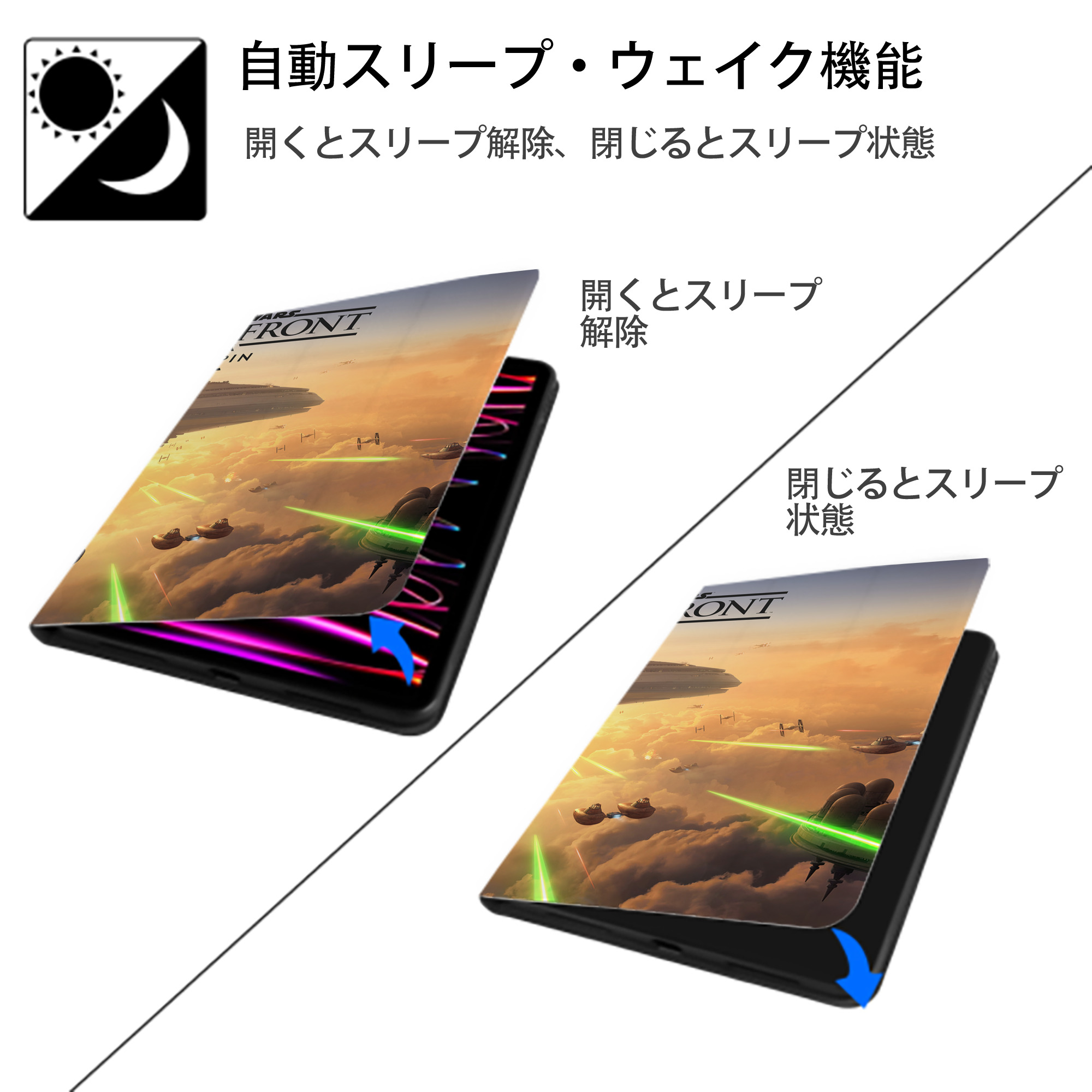 スター・ウォーズ Star Wars IPad ケース ブック型 PUレザー TPU 耐衝撃 軽量 薄型 ペン収納なし 全面保護 IPad 各モデル対応