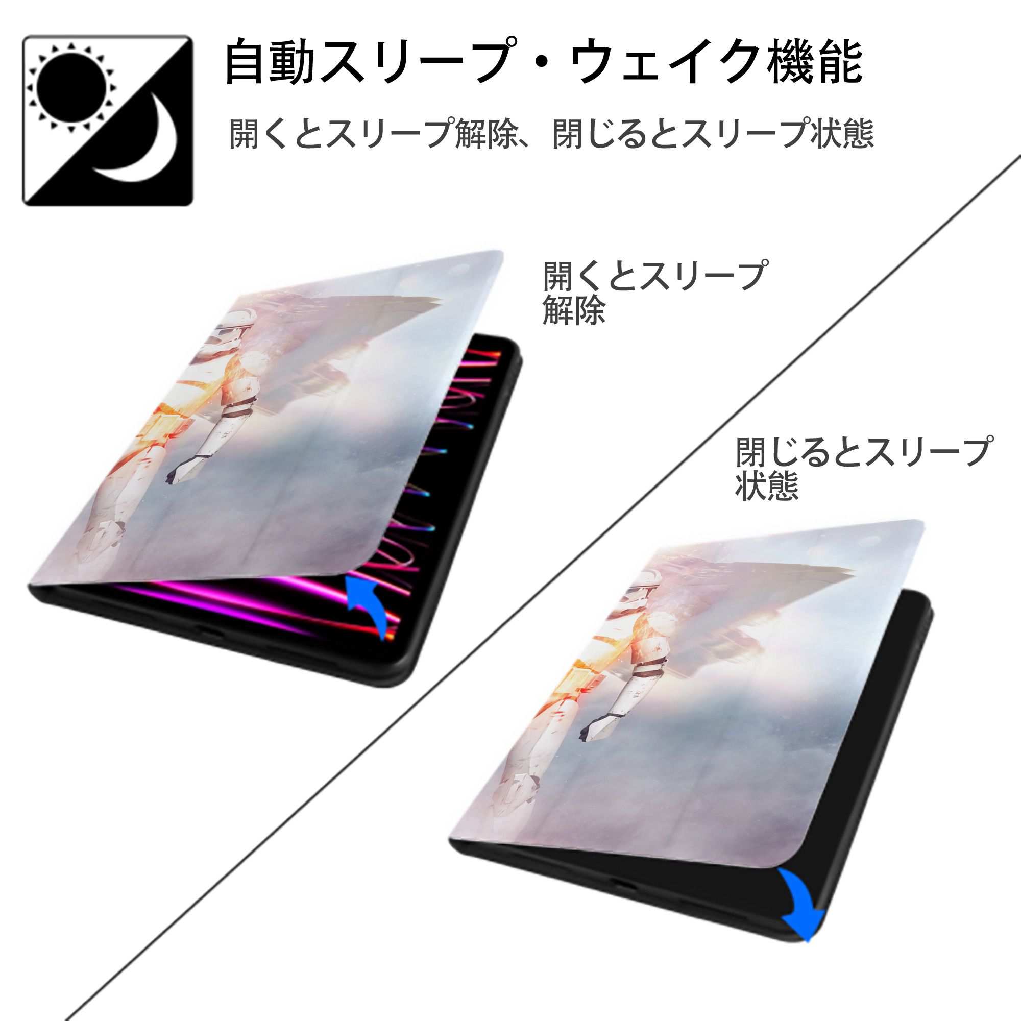 スター・ウォーズ Star Wars IPad ケース ブック型 PUレザー TPU 耐衝撃 軽量 薄型 ペン収納なし 全面保護 IPad 各モデル対応