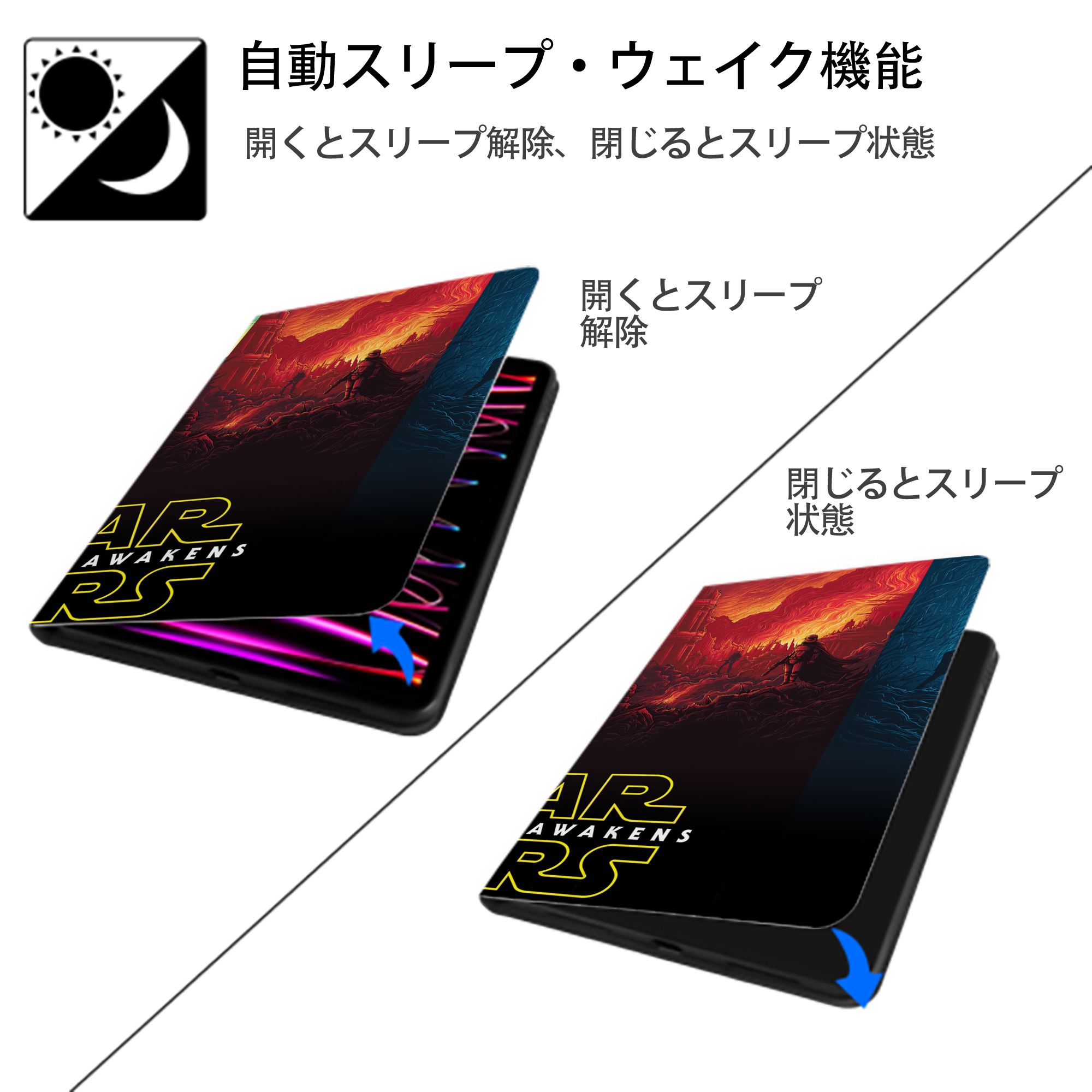 スター・ウォーズ Star Wars IPad ケース ブック型 PUレザー TPU 耐衝撃 軽量 薄型 ペン収納なし 全面保護 IPad 各モデル対応