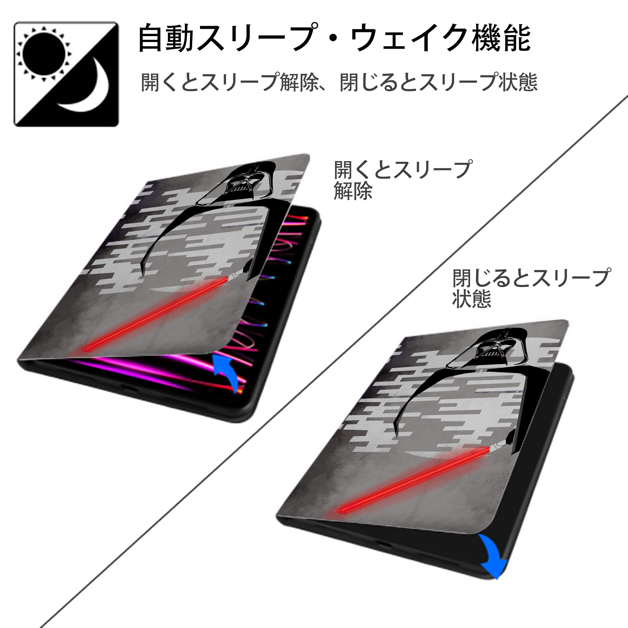 スター・ウォーズ Star Wars IPad ケース ブック型 PUレザー TPU 耐衝撃 軽量 薄型 ペン収納なし 全面保護 IPad 各モデル対応