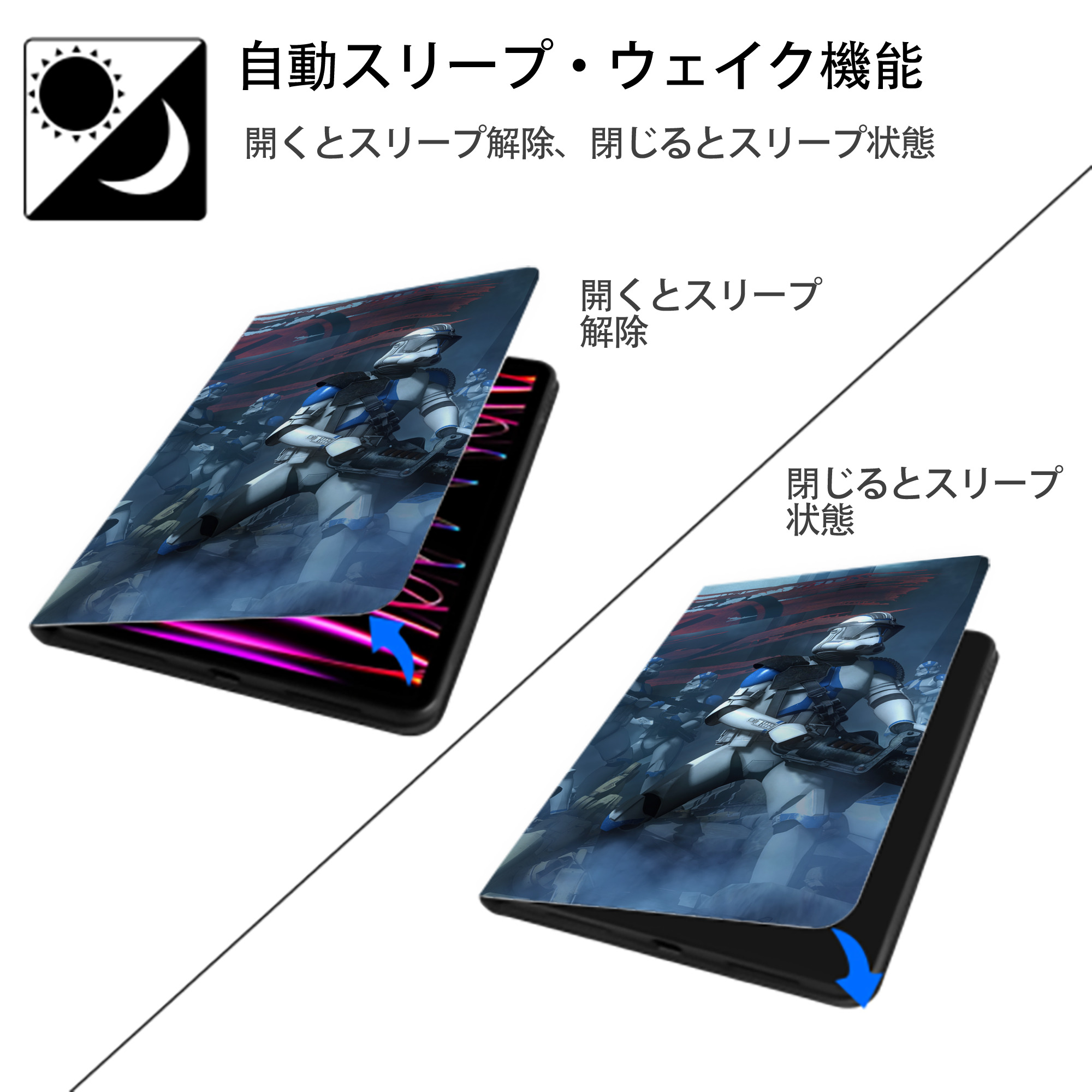 スター・ウォーズ Star Wars IPad ケース ブック型 PUレザー TPU 耐衝撃 軽量 薄型 ペン収納なし 全面保護 IPad 各モデル対応