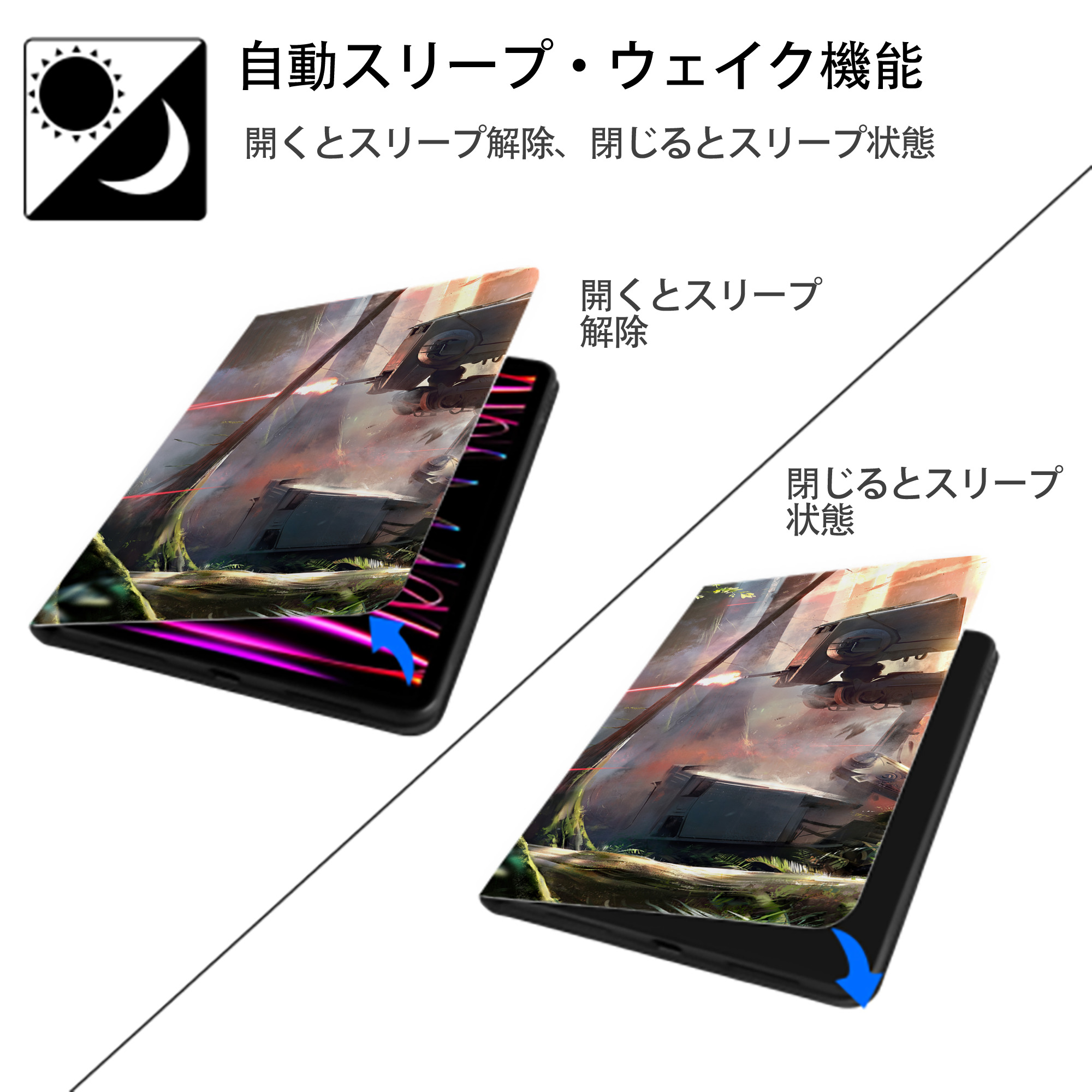 スター・ウォーズ Star Wars IPadケース ペンホルダー付き ブックスタイルデザイン