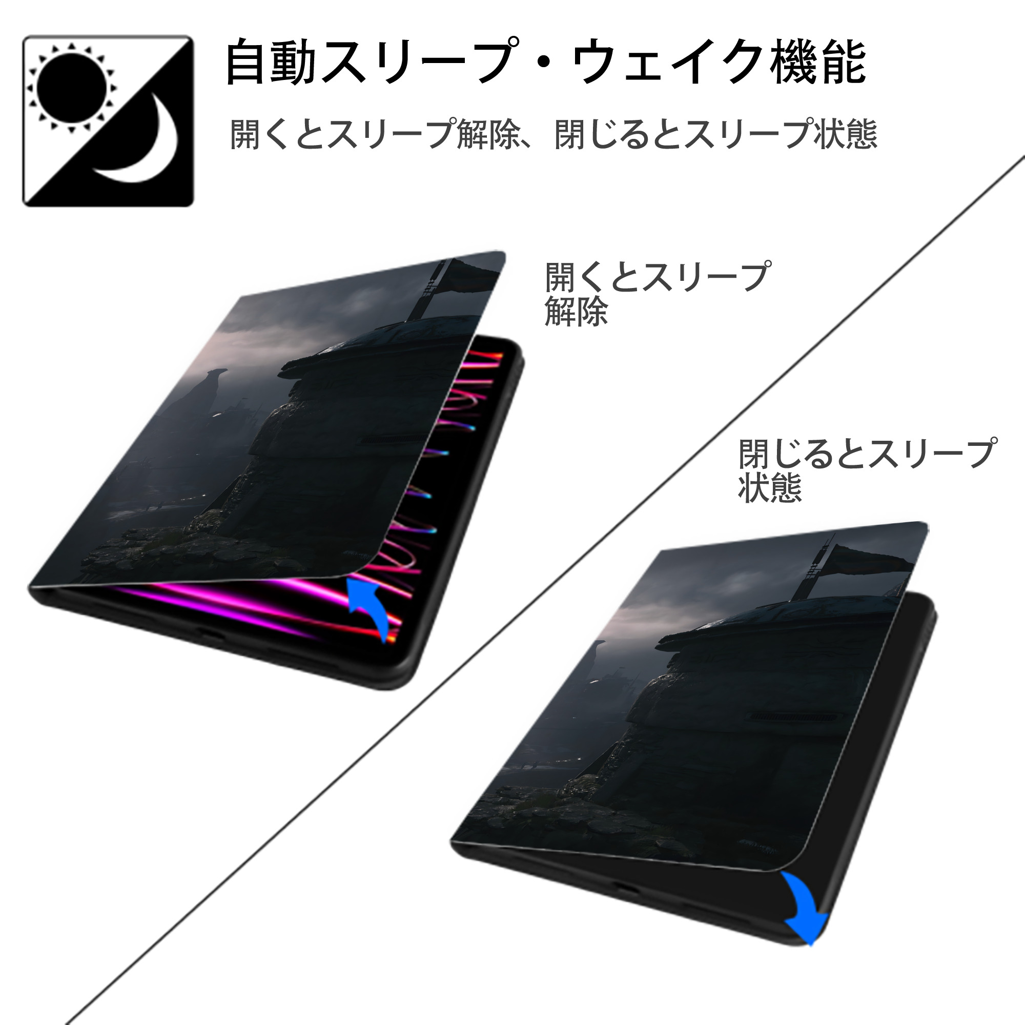 スター・ウォーズ Star Wars IPadケース ペンホルダー付き ブックスタイルデザイン
