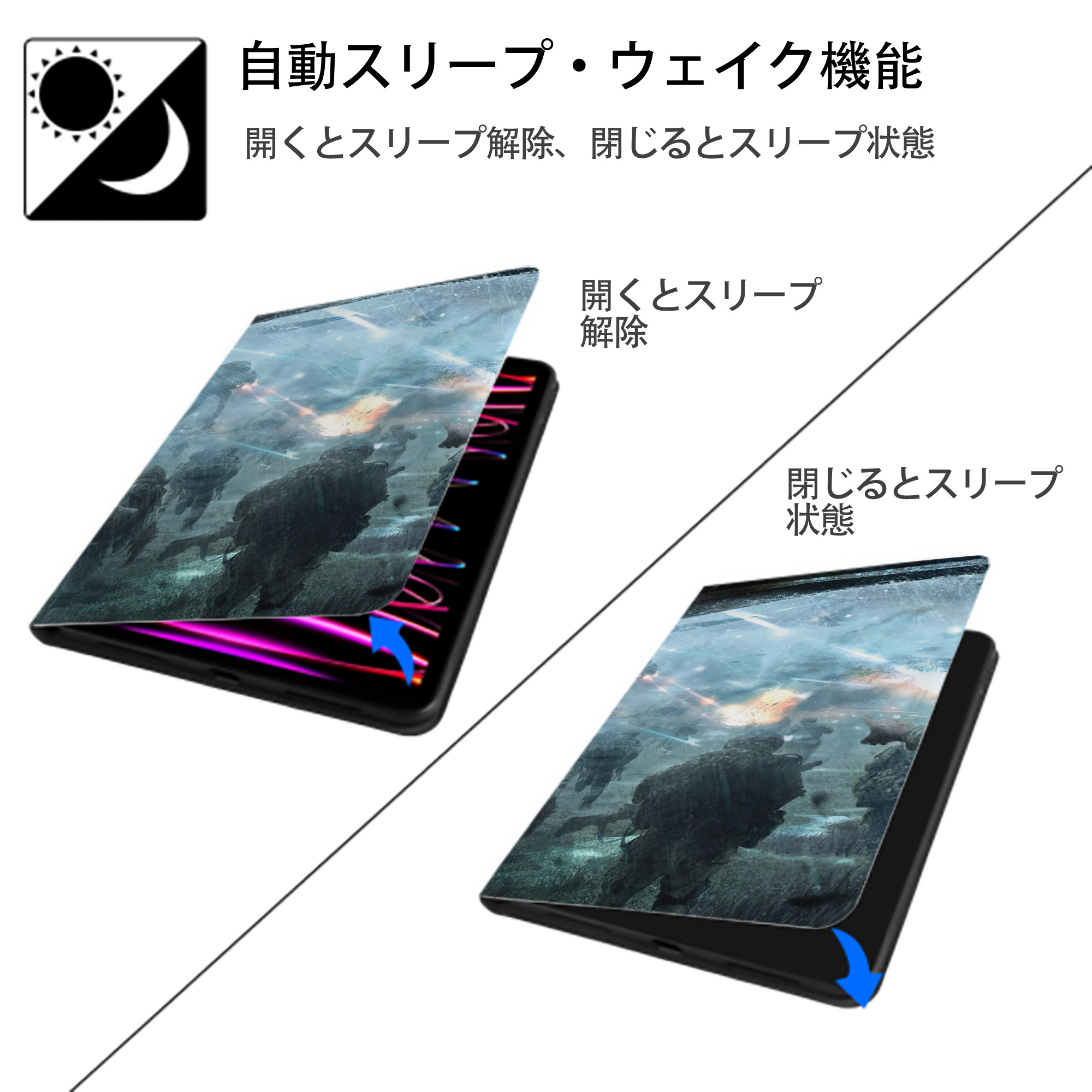 スター・ウォーズ Star Wars IPadケース ペンホルダー付き ブックスタイルデザイン