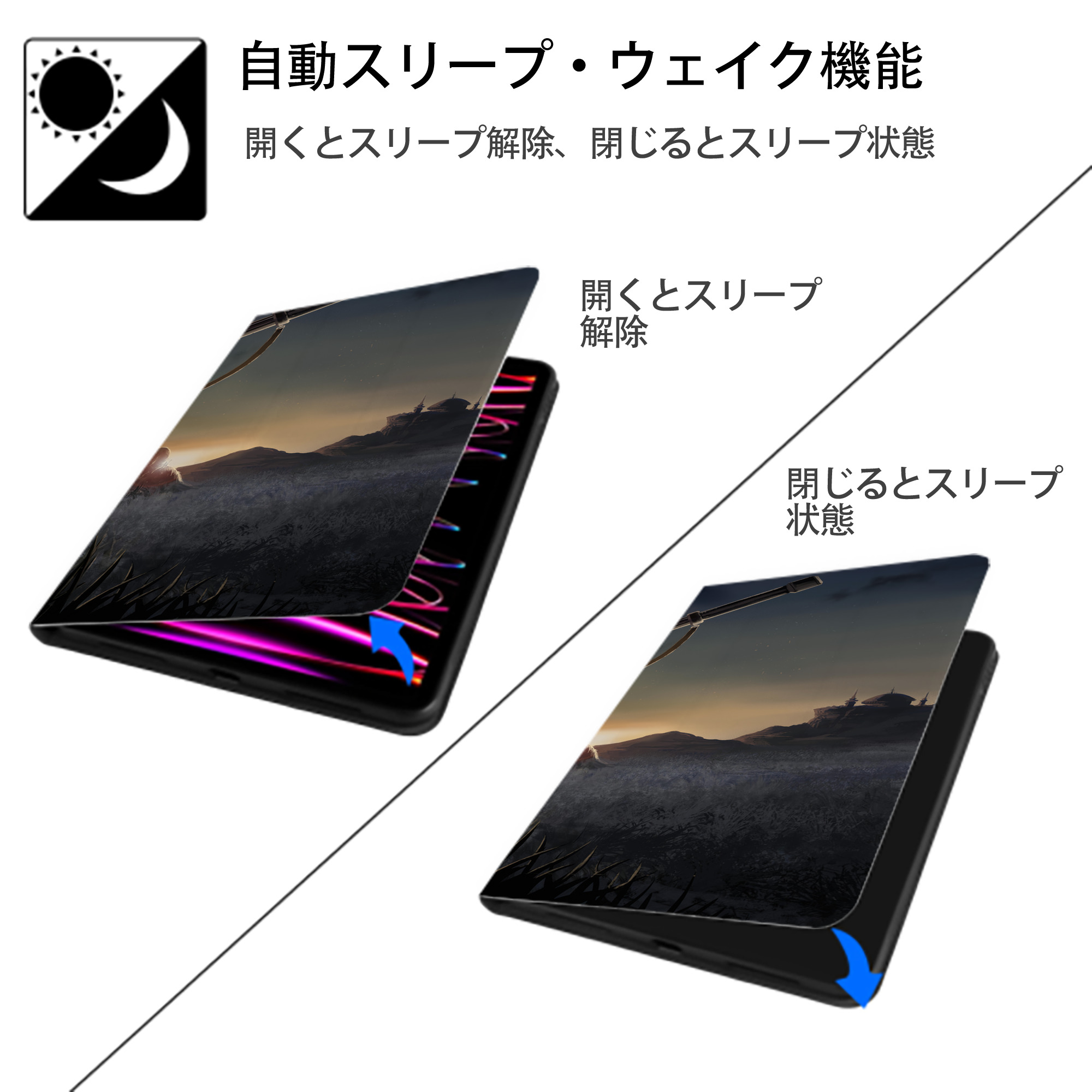スター・ウォーズ Star Wars IPadケース ペンホルダー付き ブックスタイルデザイン