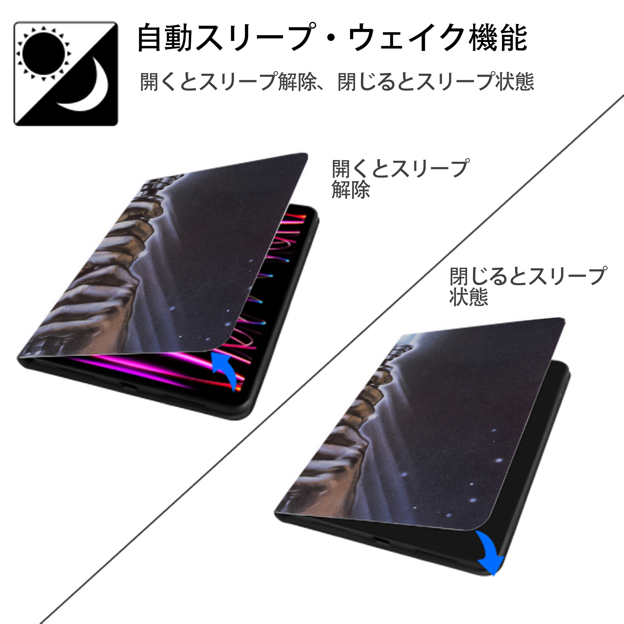 スター・ウォーズ Star Wars IPadケース ペンホルダー付き ブックスタイルデザイン