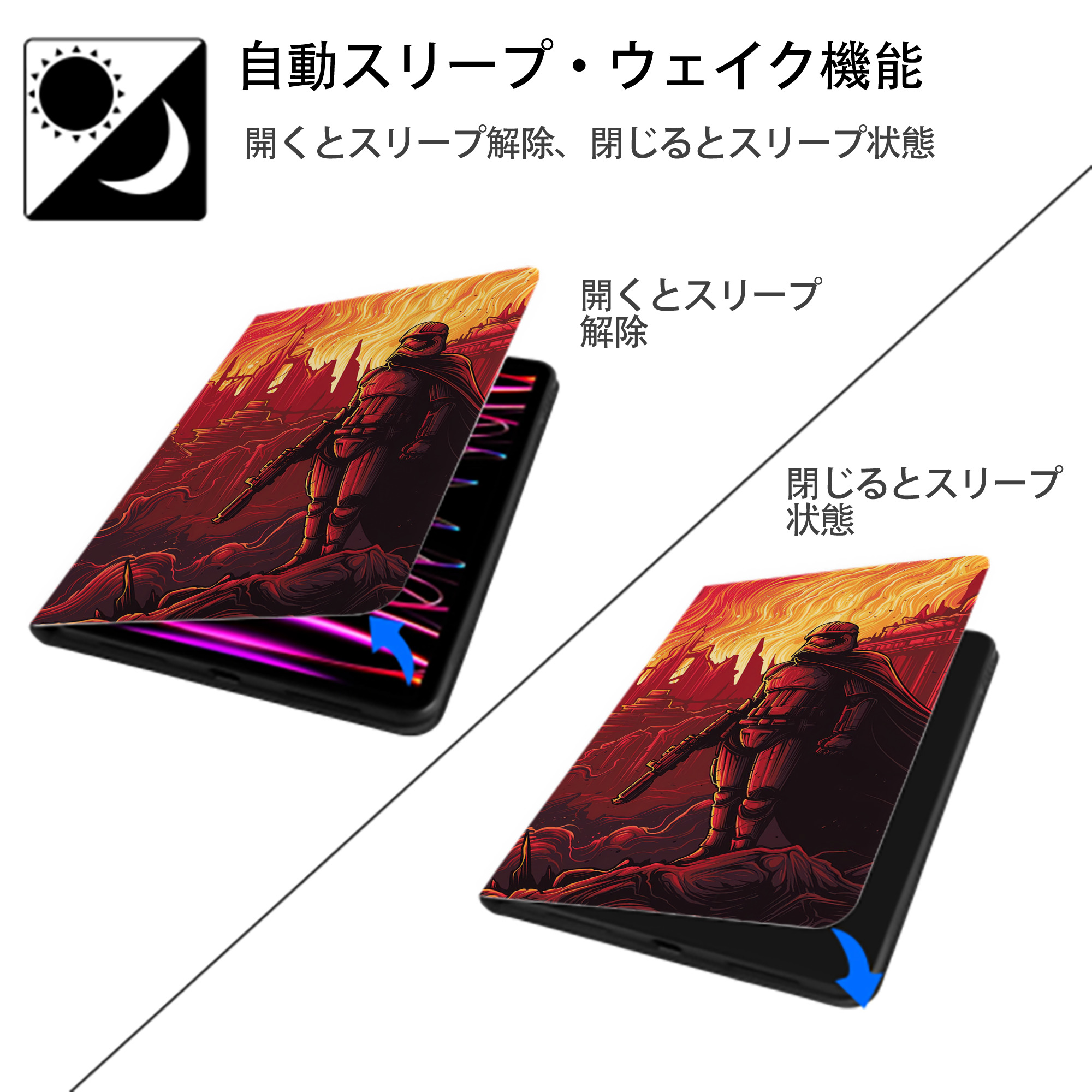 スター・ウォーズ Star Wars IPadケース ペンホルダー付き ブックスタイルデザイン