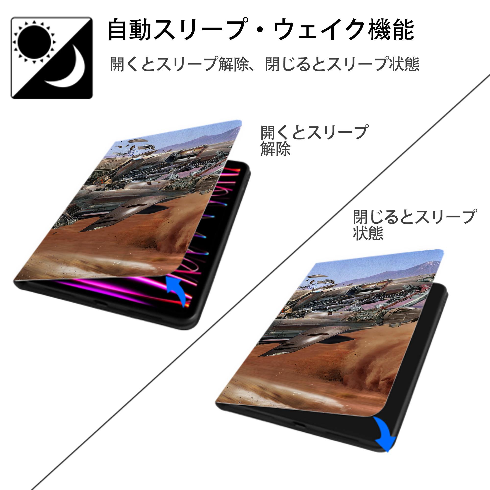 スター・ウォーズ Star Wars IPadケース ペンホルダー付き ブックスタイルデザイン