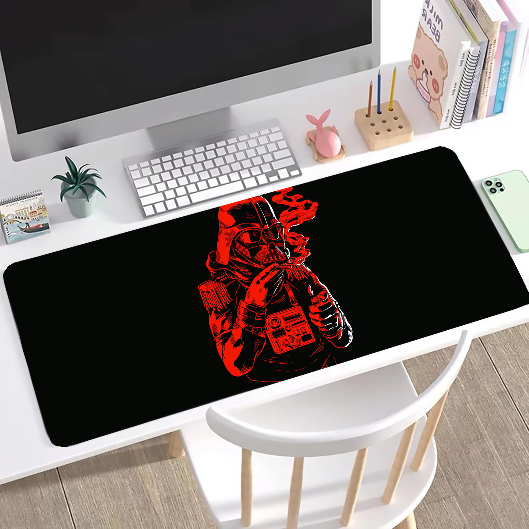 （画像用） スター・ウォーズ Star Wars ステッチ加工 大判デスクマット／滑り止めマウスパッド