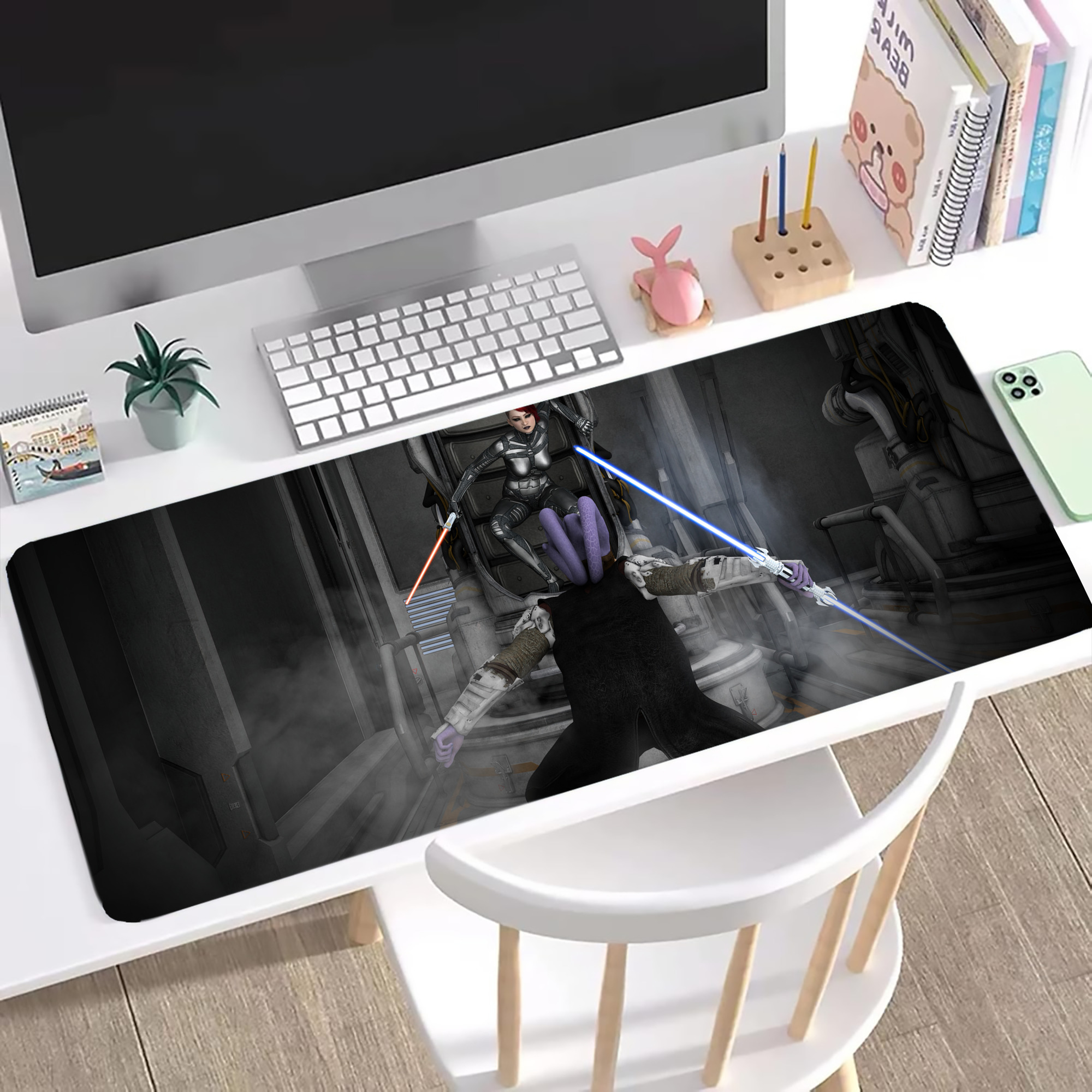 （画像用） スター・ウォーズ Star Wars ステッチ加工 大判デスクマット／滑り止めマウスパッド