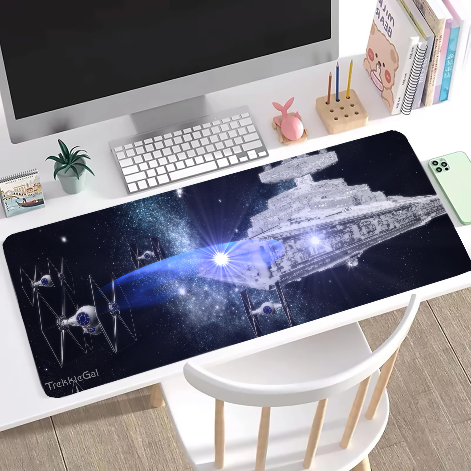 （画像用） スター・ウォーズ Star Wars ステッチ加工 大判デスクマット／滑り止めマウスパッド