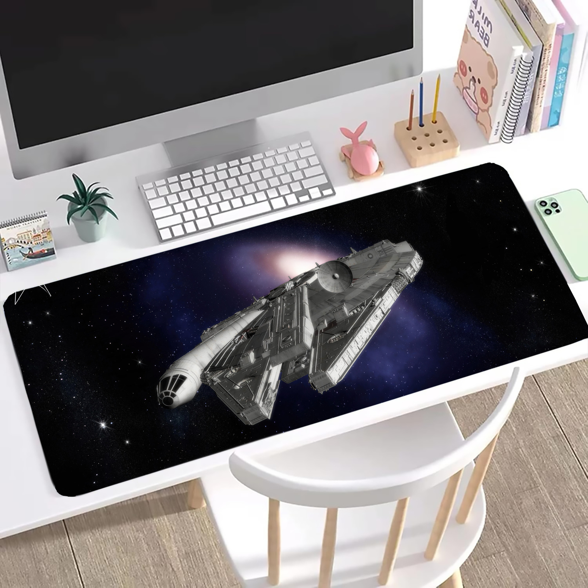 （画像用） スター・ウォーズ Star Wars ステッチ加工 大判デスクマット／滑り止めマウスパッド