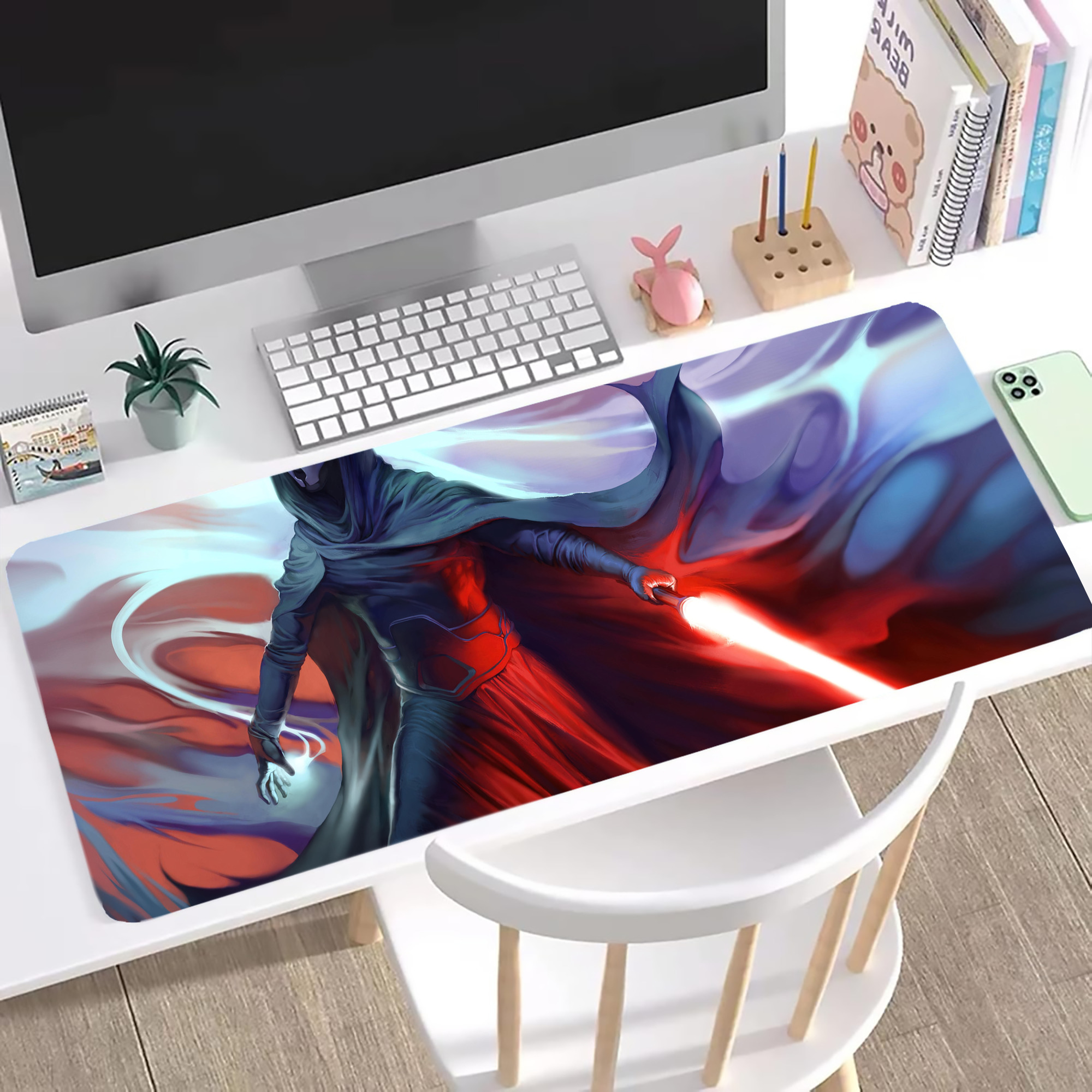（画像用） スター・ウォーズ Star Wars ステッチ加工 大判デスクマット／滑り止めマウスパッド