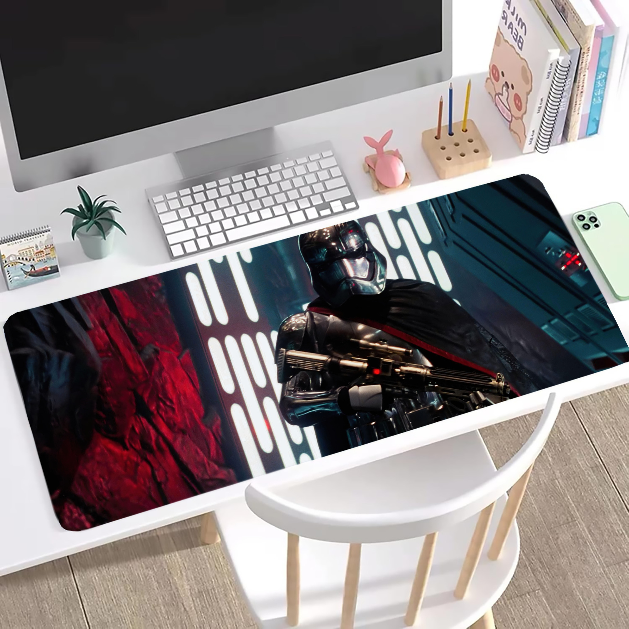 （画像用） スター・ウォーズ Star Wars ステッチ加工 大判デスクマット／滑り止めマウスパッド