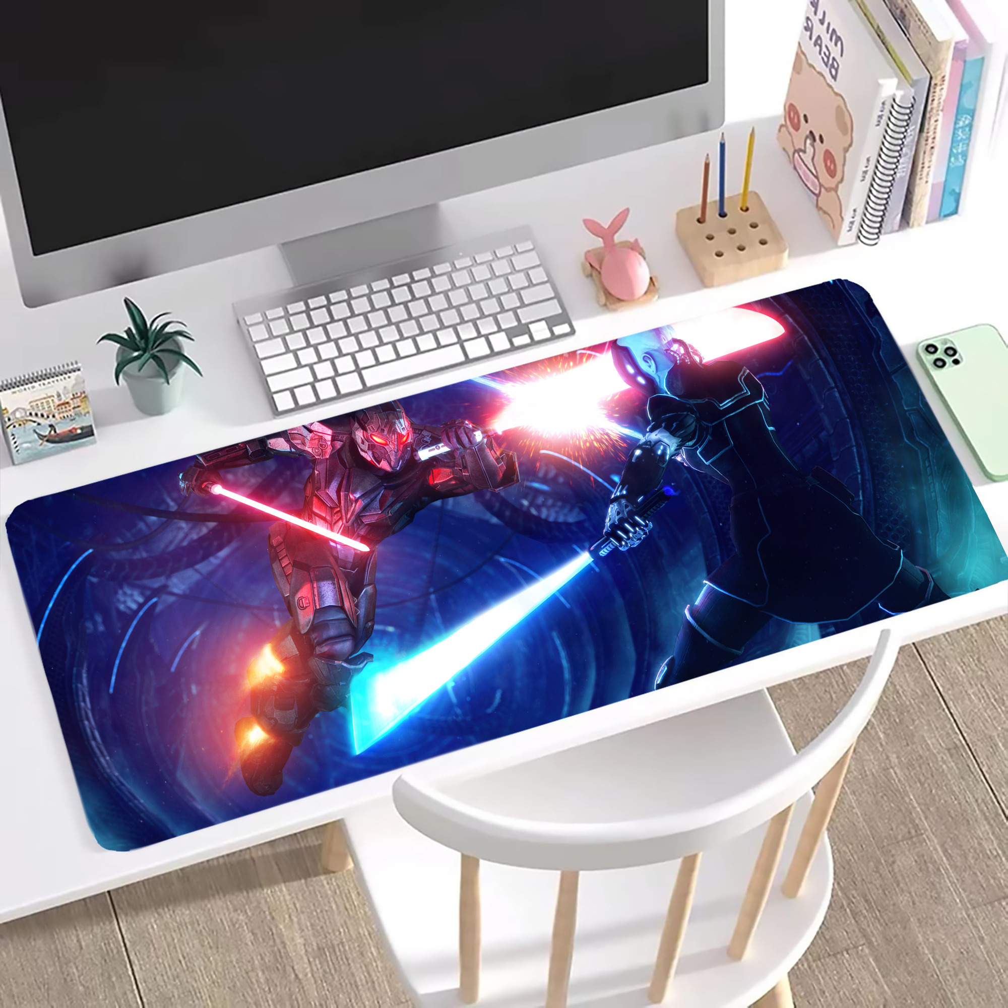 （画像用） スター・ウォーズ Star Wars ステッチ加工 大判デスクマット／滑り止めマウスパッド