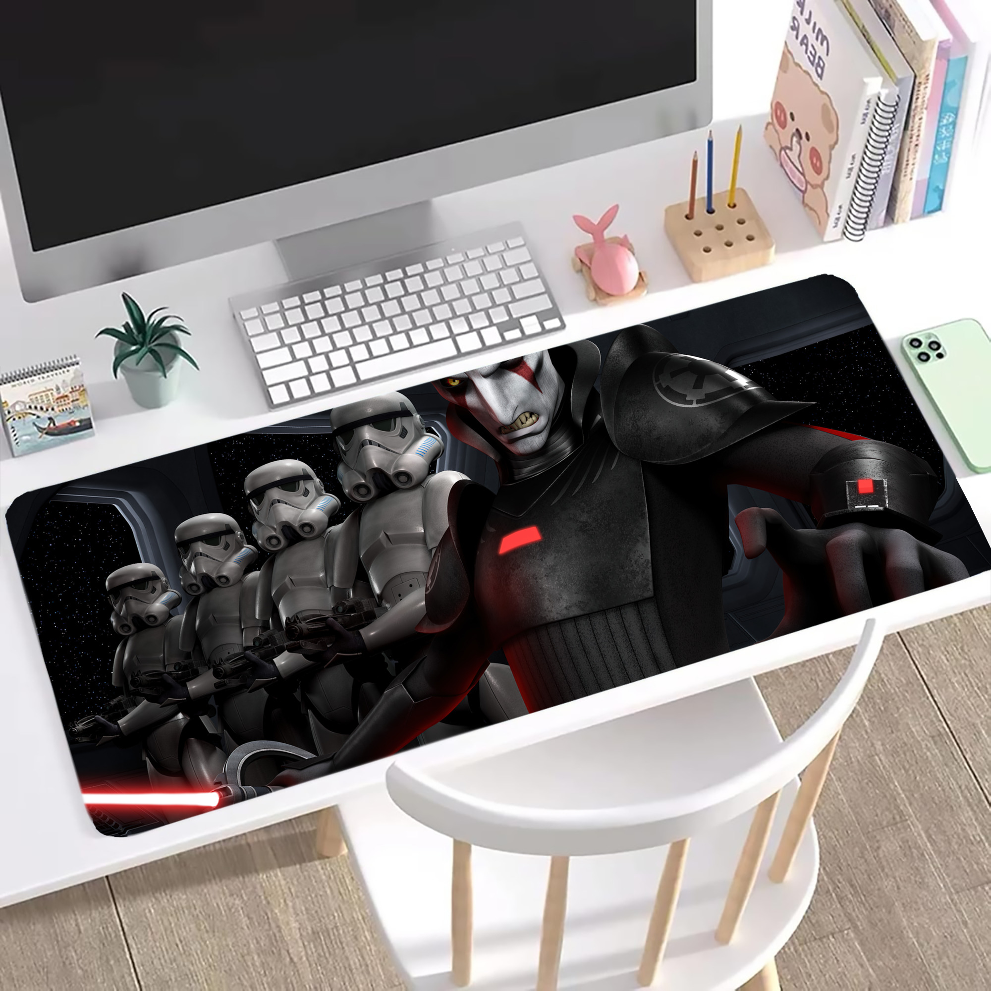 （画像用） スター・ウォーズ Star Wars ステッチ加工 大判デスクマット／滑り止めマウスパッド