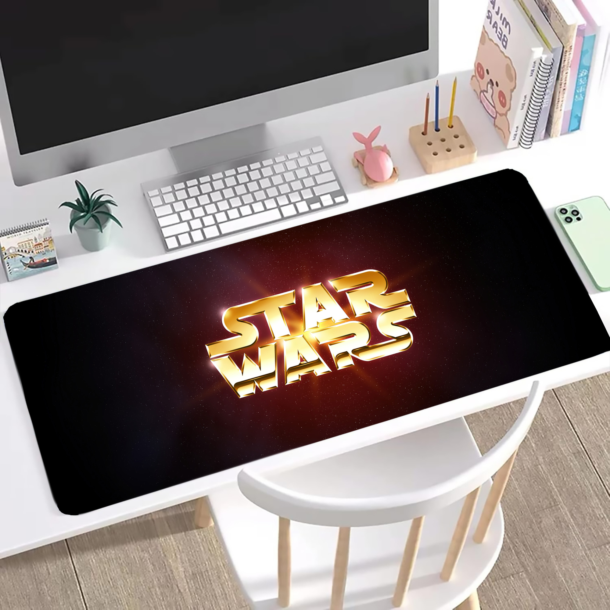 （画像用） スター・ウォーズ Star Wars ステッチ加工 大判デスクマット／滑り止めマウスパッド