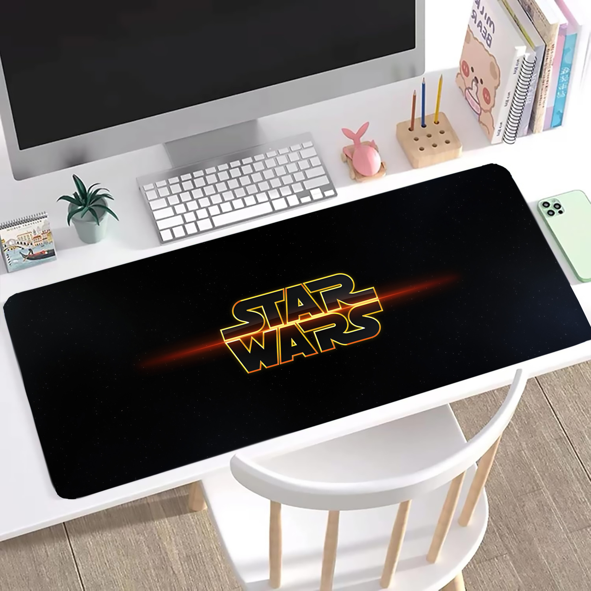 （画像用） スター・ウォーズ Star Wars ステッチ加工 大判デスクマット／滑り止めマウスパッド