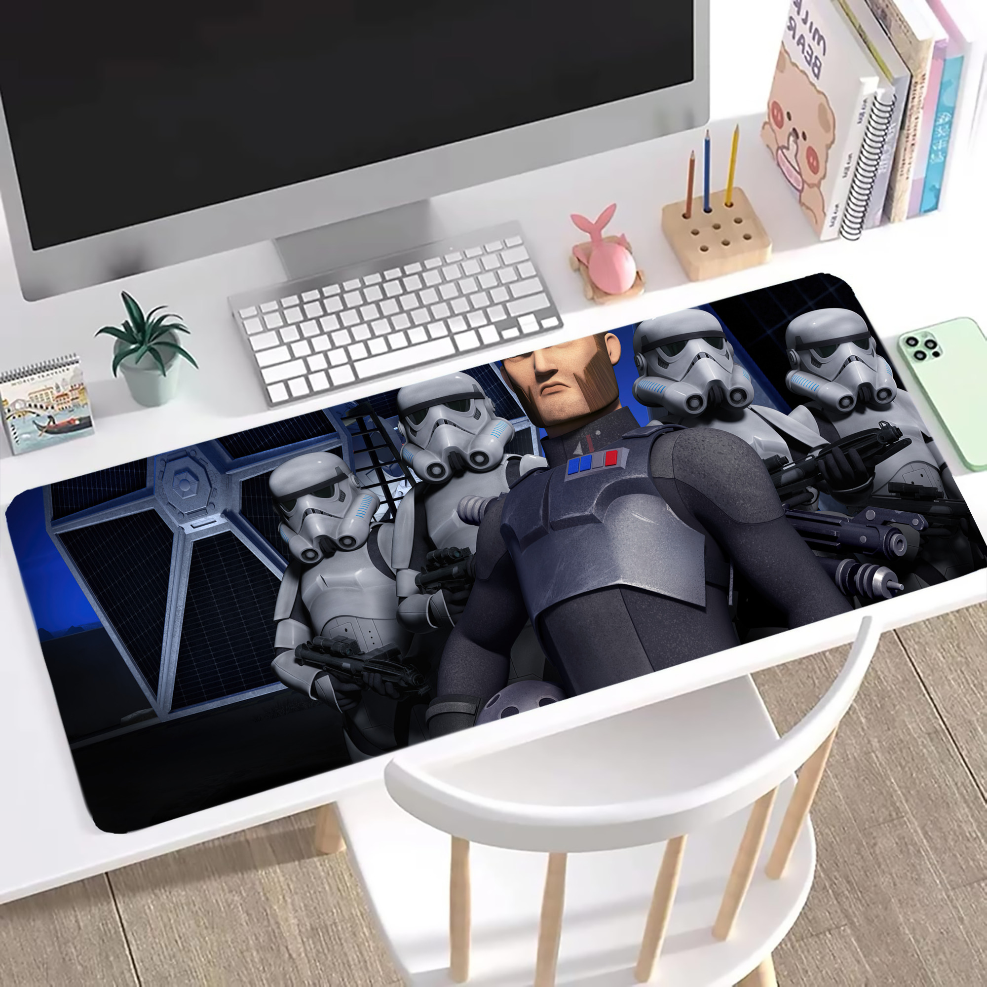 （画像用） スター・ウォーズ Star Wars ステッチ加工 大判デスクマット／滑り止めマウスパッド