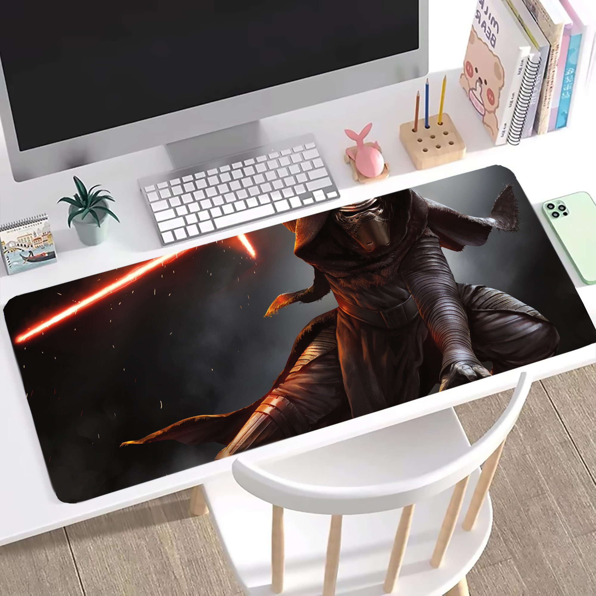 （画像用） スター・ウォーズ Star Wars ステッチ加工 大判デスクマット／滑り止めマウスパッド