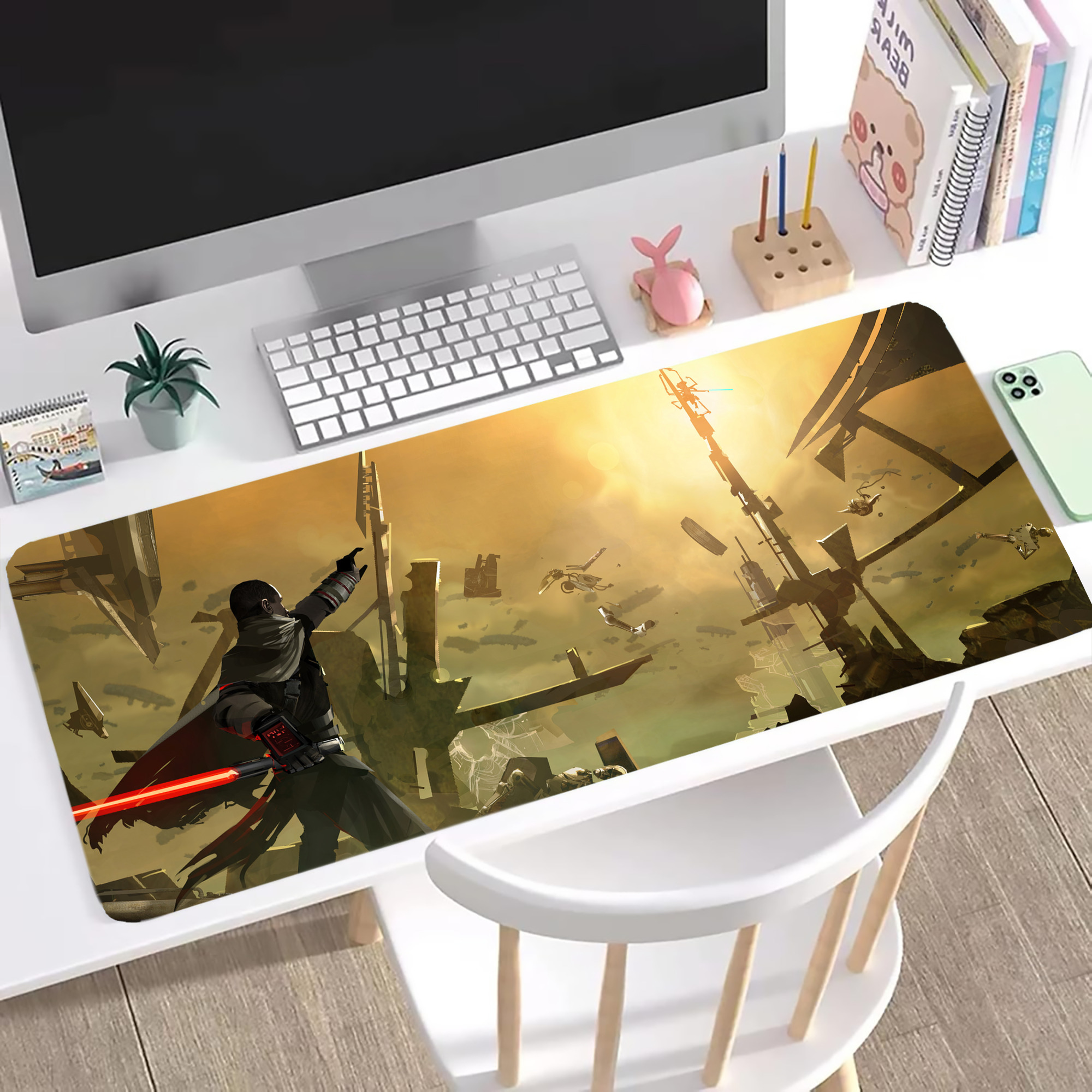 （画像用） スター・ウォーズ Star Wars ステッチ加工 大判デスクマット／滑り止めマウスパッド