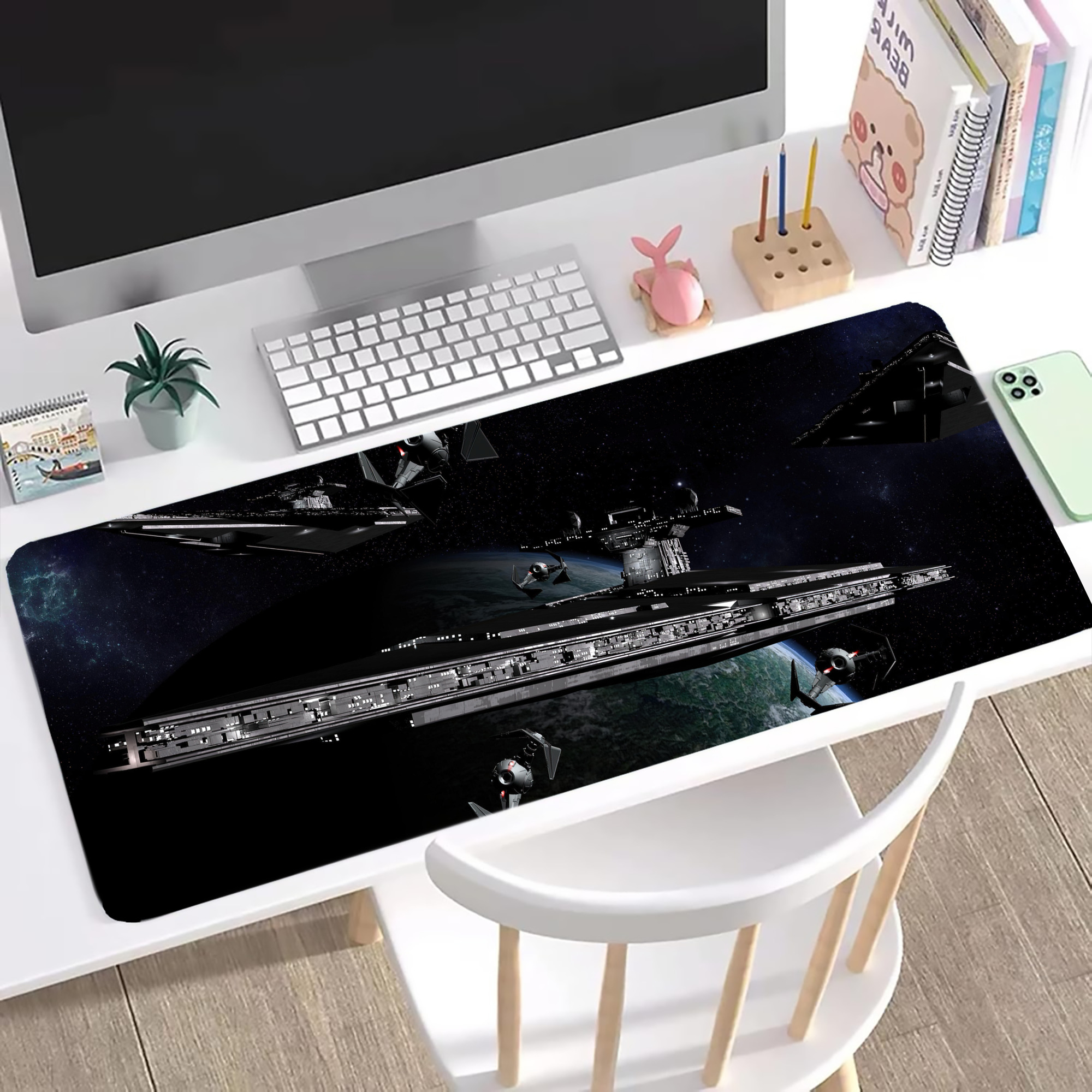 （画像用） スター・ウォーズ Star Wars ステッチ加工 大判デスクマット／滑り止めマウスパッド