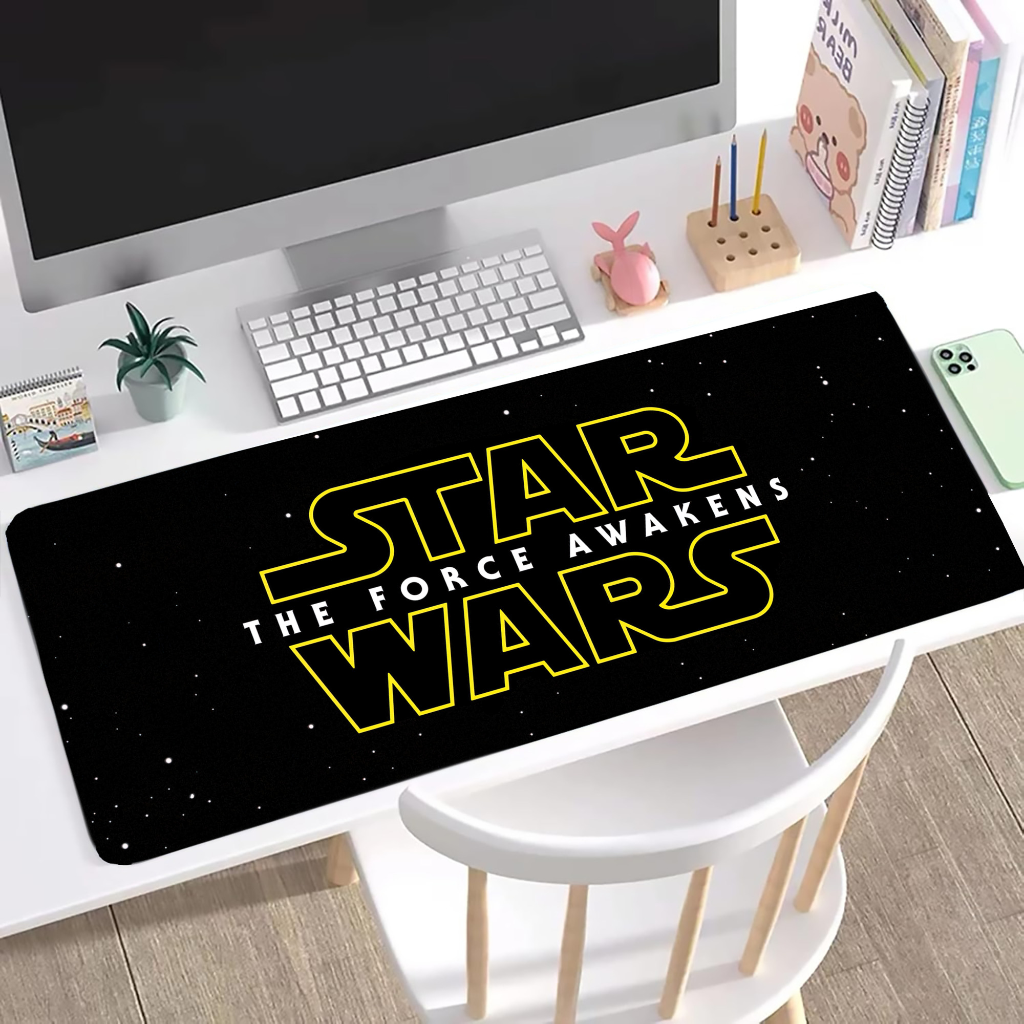 （画像用） スター・ウォーズ Star Wars ステッチ加工 大判デスクマット／滑り止めマウスパッド