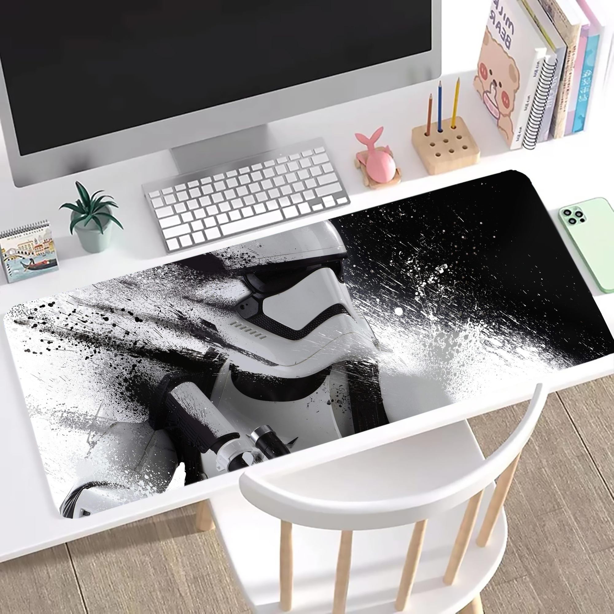 （画像用） スター・ウォーズ Star Wars ステッチ加工 大判デスクマット／滑り止めマウスパッド
