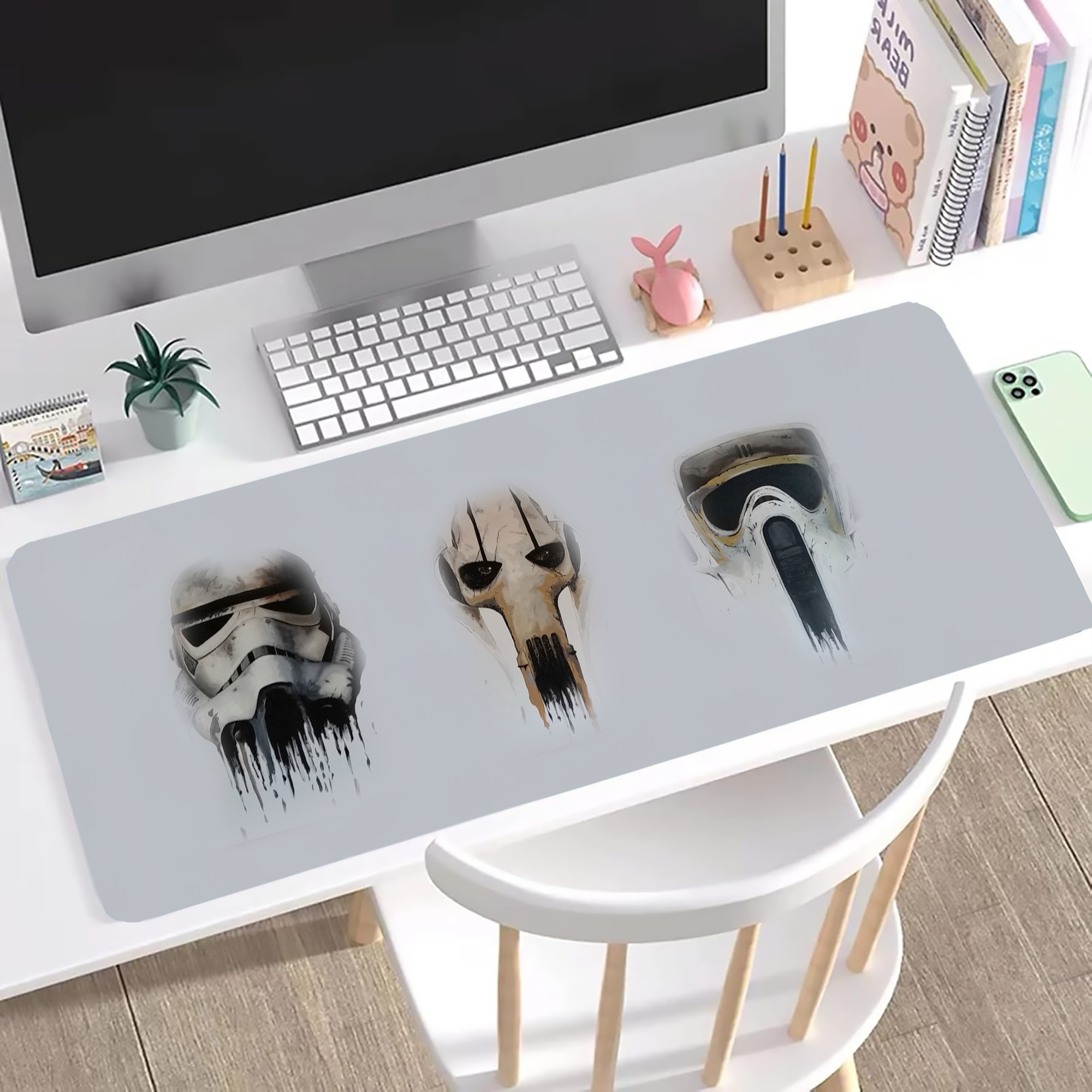 （画像用） スター・ウォーズ Star Wars ステッチ加工 大判デスクマット／滑り止めマウスパッド