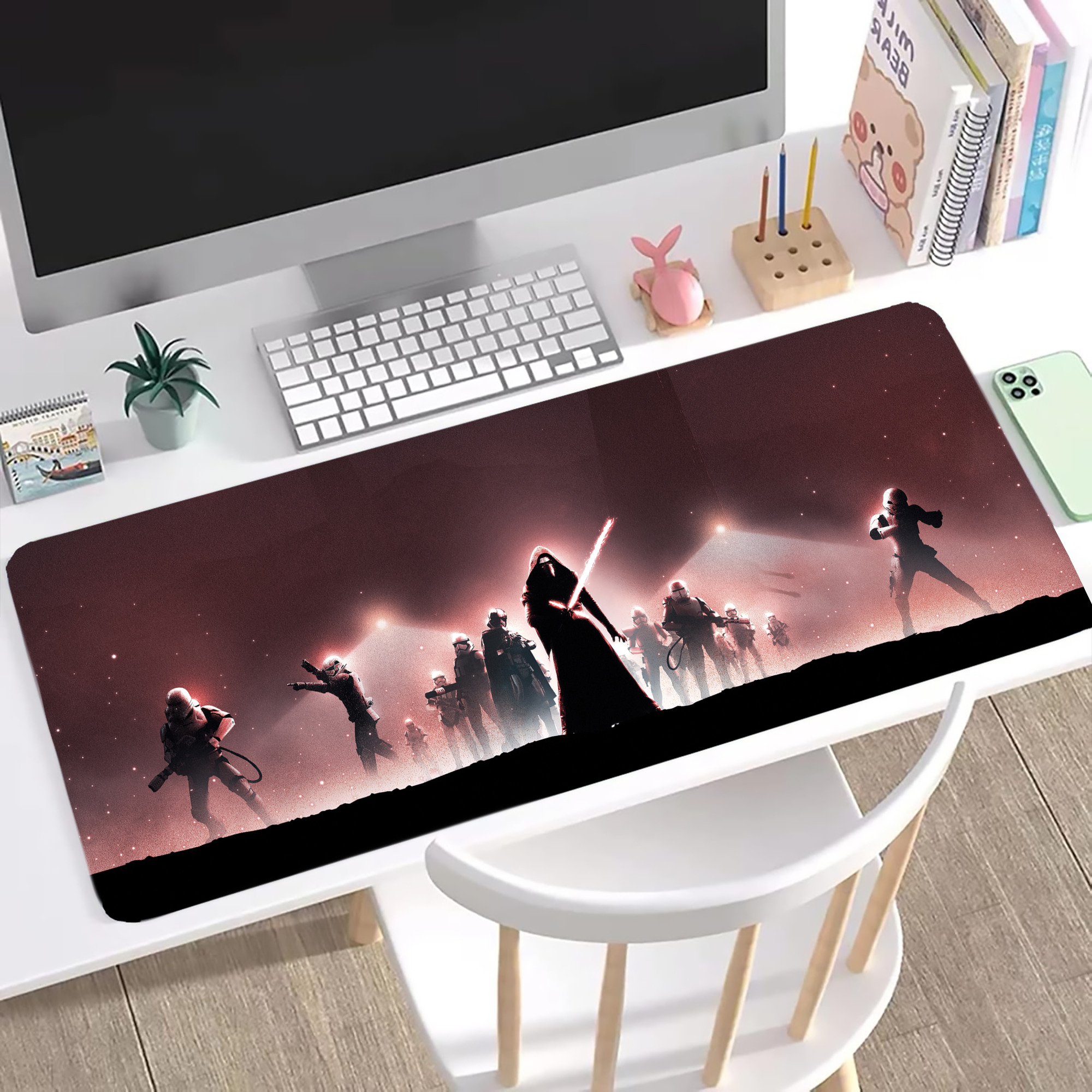 （画像用） スター・ウォーズ Star Wars ステッチ加工 大判デスクマット／滑り止めマウスパッド
