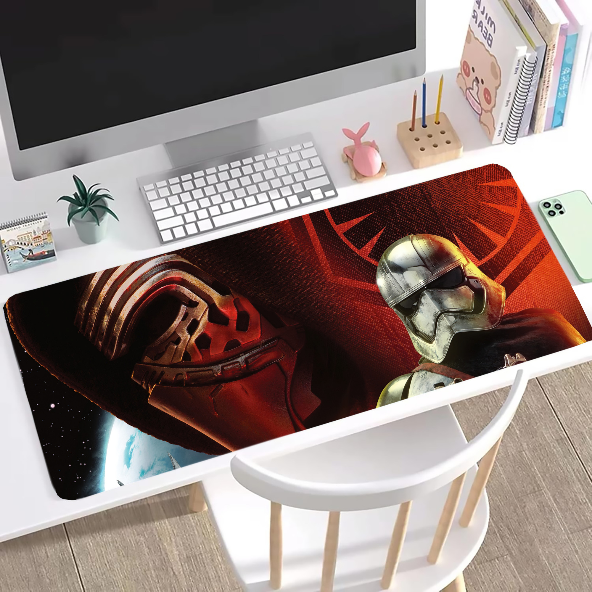 （画像用） スター・ウォーズ Star Wars ステッチ加工 大判デスクマット／滑り止めマウスパッド