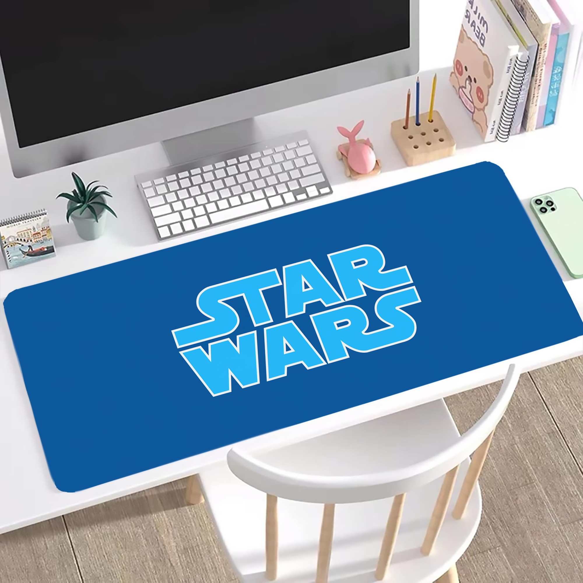 （画像用） スター・ウォーズ Star Wars ステッチ加工 大判デスクマット／滑り止めマウスパッド