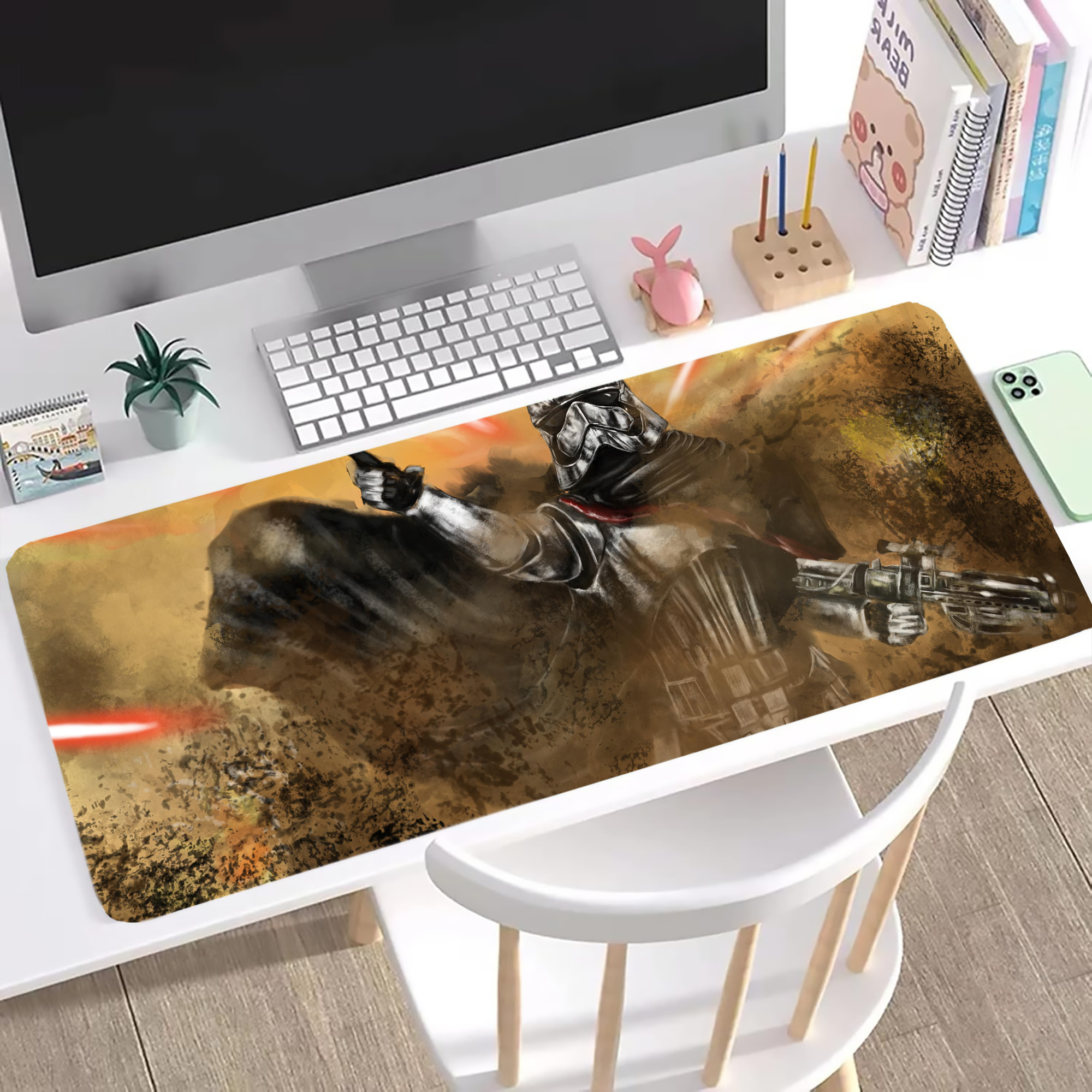 （画像用） スター・ウォーズ Star Wars ステッチ加工 大判デスクマット／滑り止めマウスパッド