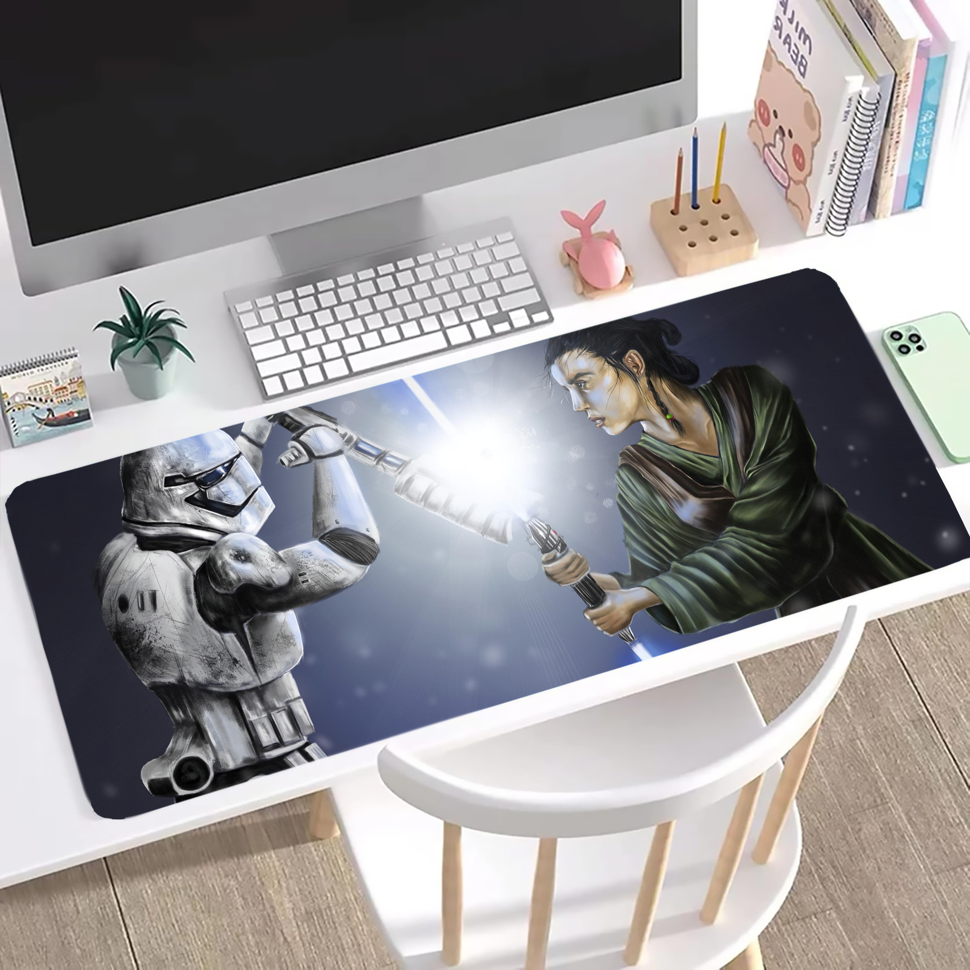 （画像用） スター・ウォーズ Star Wars ステッチ加工 大判デスクマット／滑り止めマウスパッド