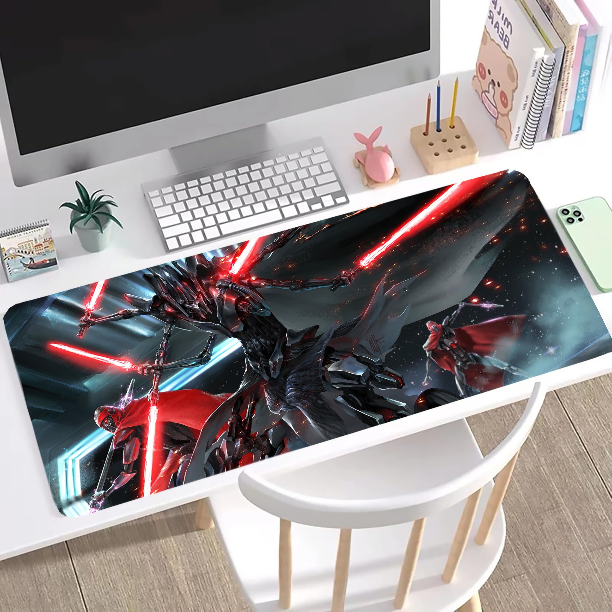 （画像用） スター・ウォーズ Star Wars ステッチ加工 大判デスクマット／滑り止めマウスパッド