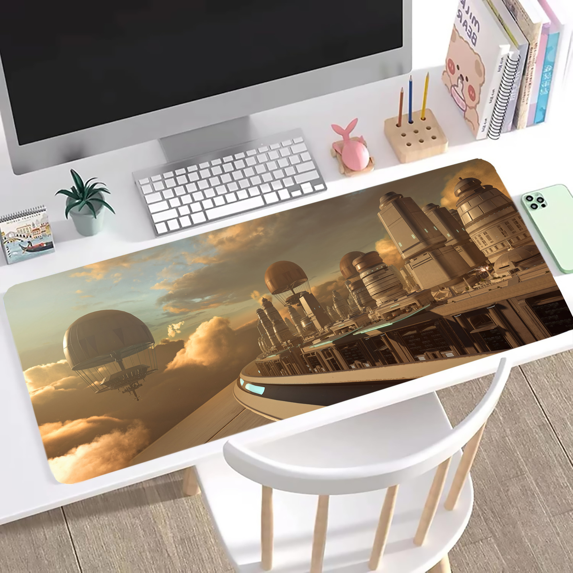 （画像用） スター・ウォーズ Star Wars ステッチ加工 大判デスクマット／滑り止めマウスパッド